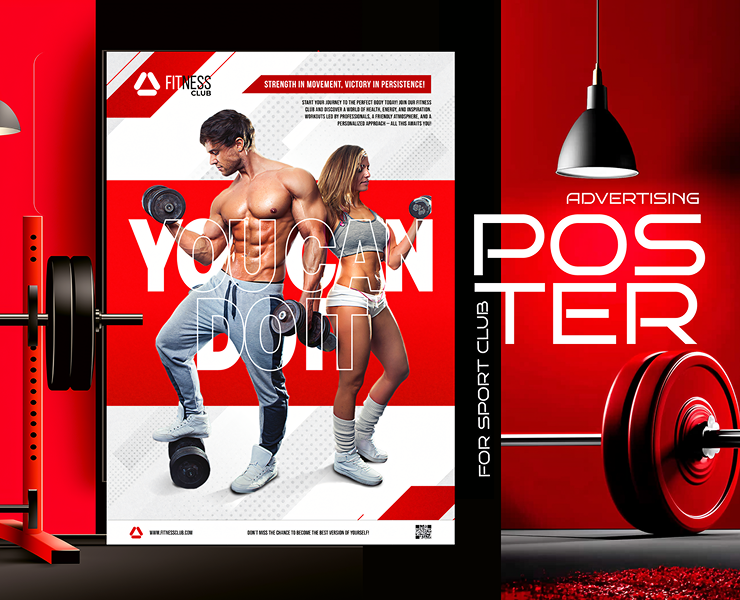 Рекламный постер для спортивного клуба — Иллюстрация, Графика на Dprofile