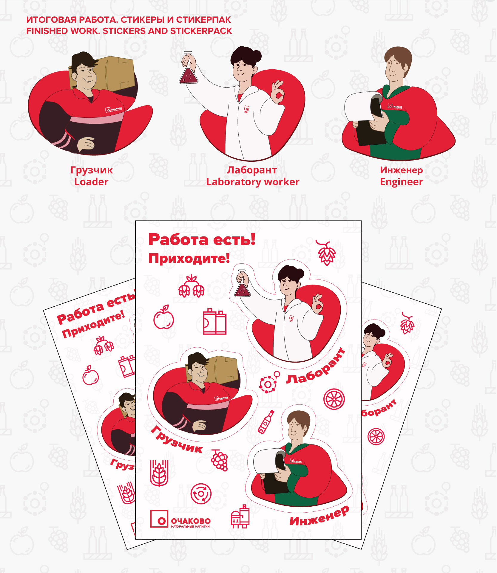 Стикеры и открытки для ОЧАКОВО — Изображение №5 — Брендинг, Иллюстрация на Dprofile