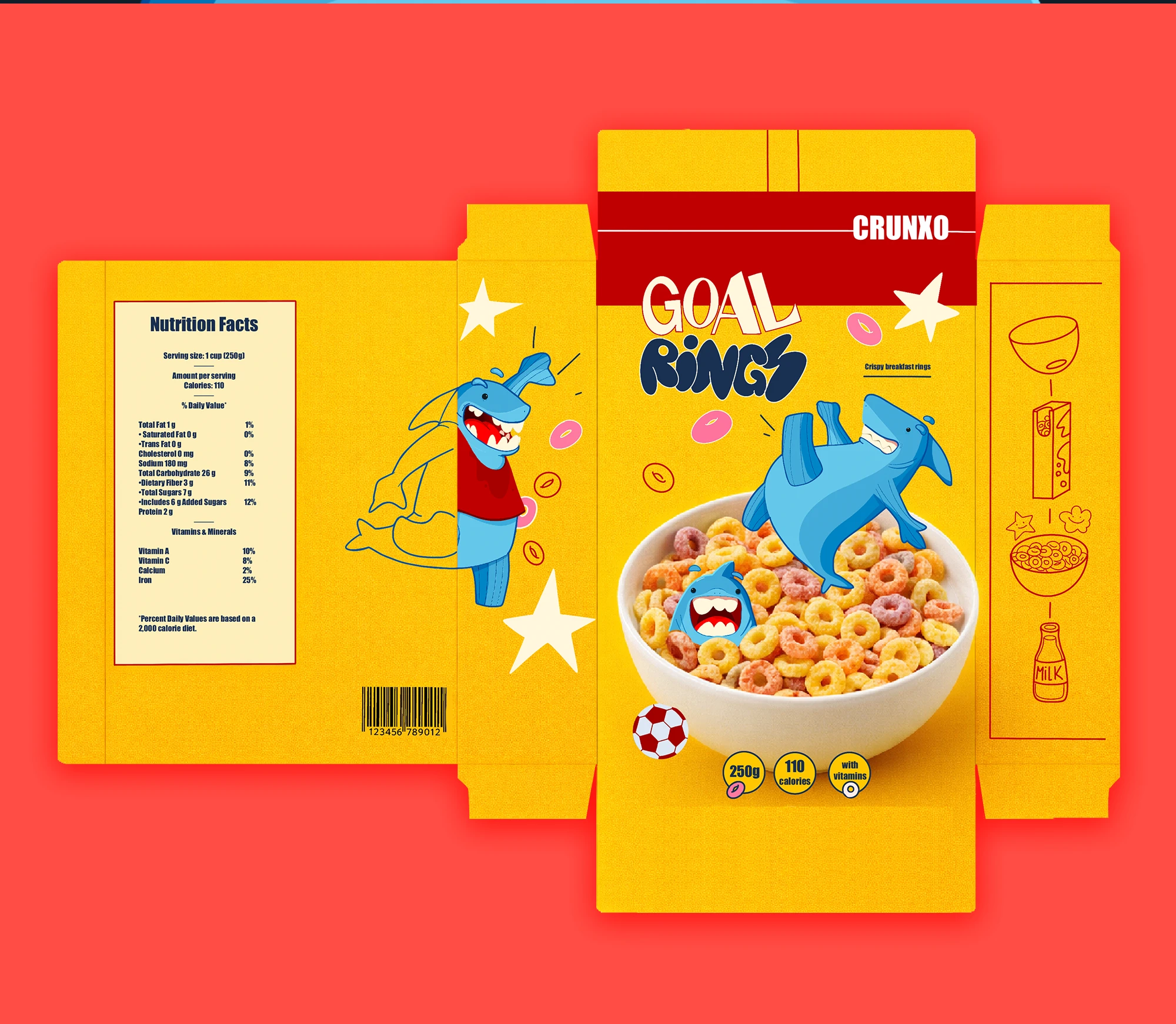 Дизайн упаковки с акулой-футболистом — Изображение №8 — Брендинг, Иллюстрация на Dprofile