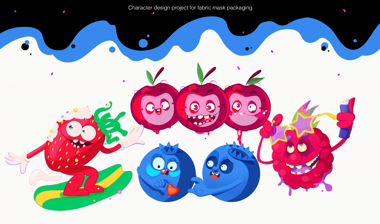 Упаковка тканевых масок. Персонажи — Изображение №2 — Брендинг, Иллюстрация на Dprofile