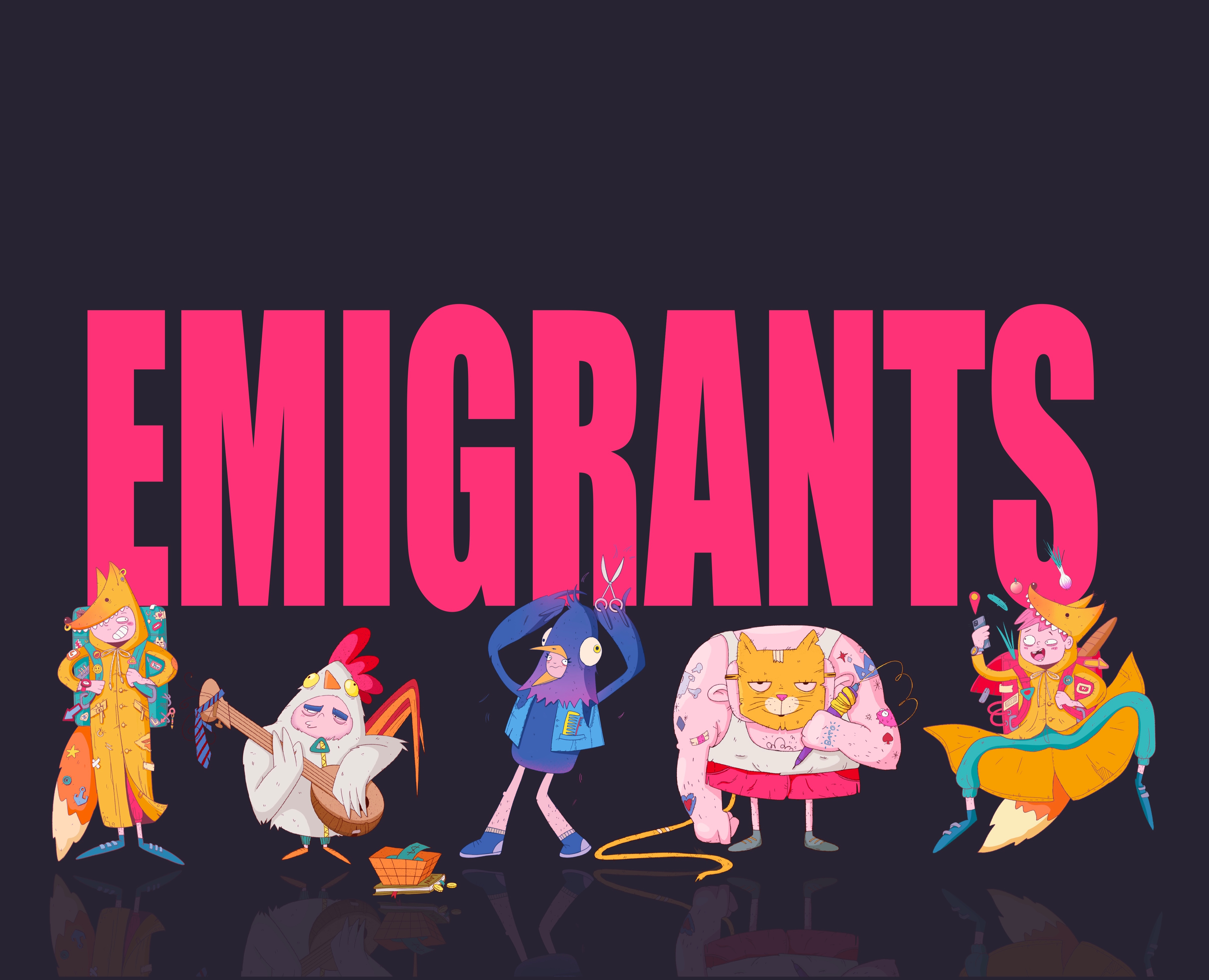 Эмигранты. Персонажи и их роли — Брендинг, Иллюстрация на Dprofile
