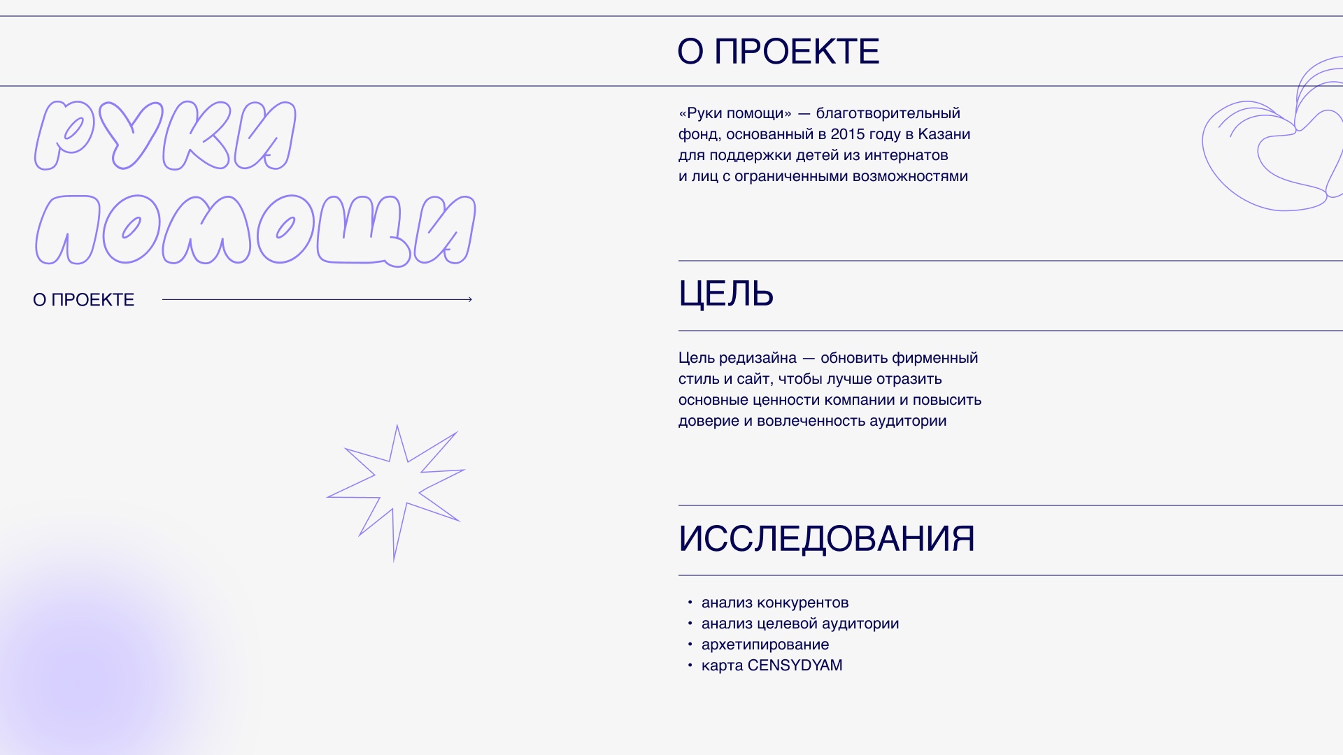 Благотворительный фонд "Руки помощи". Редизайн — Изображение №2 — Интерфейсы, Брендинг на Dprofile