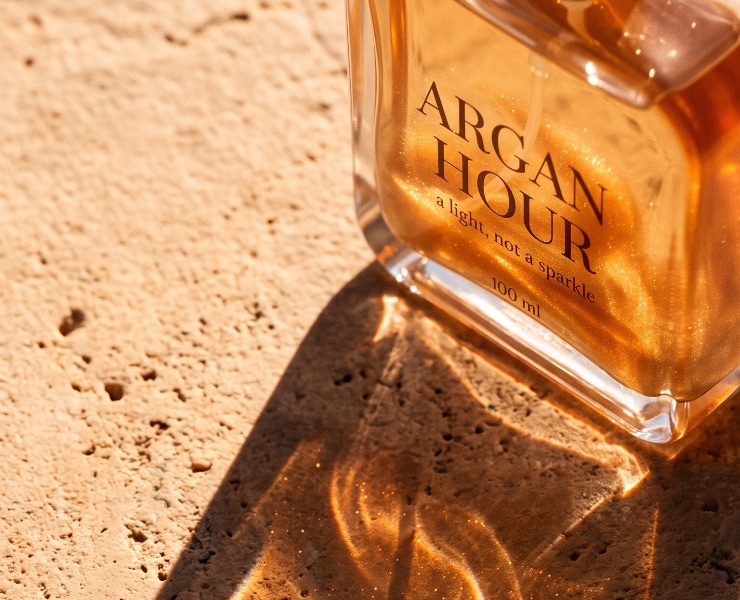 ARGAN HOUR · SHIMMERING BODY VEIL — Брендинг, Нейро на Dprofile