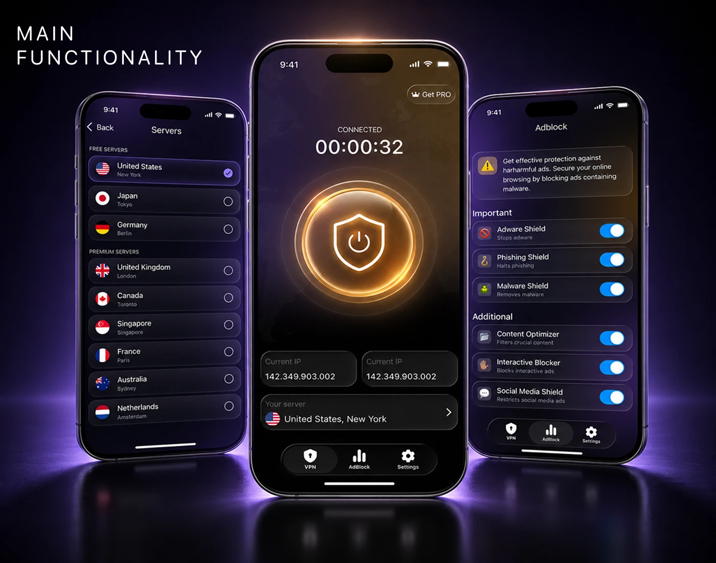 VPN App — Изображение №7 — Интерфейсы на Dprofile