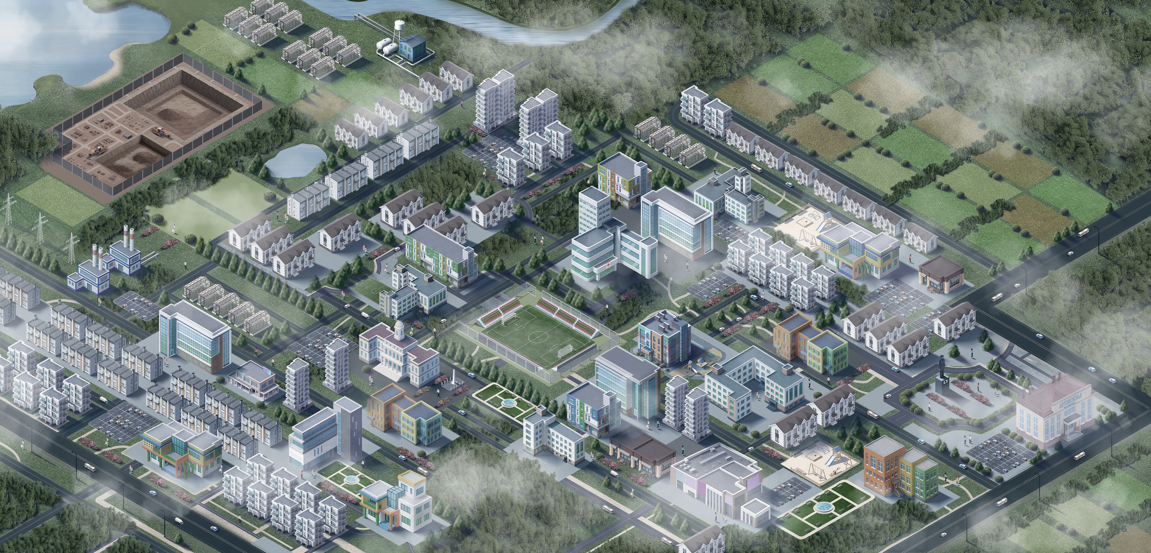 АТОМГРАД: город будущего — Изображение №2 — Иллюстрация, Графика на Dprofile