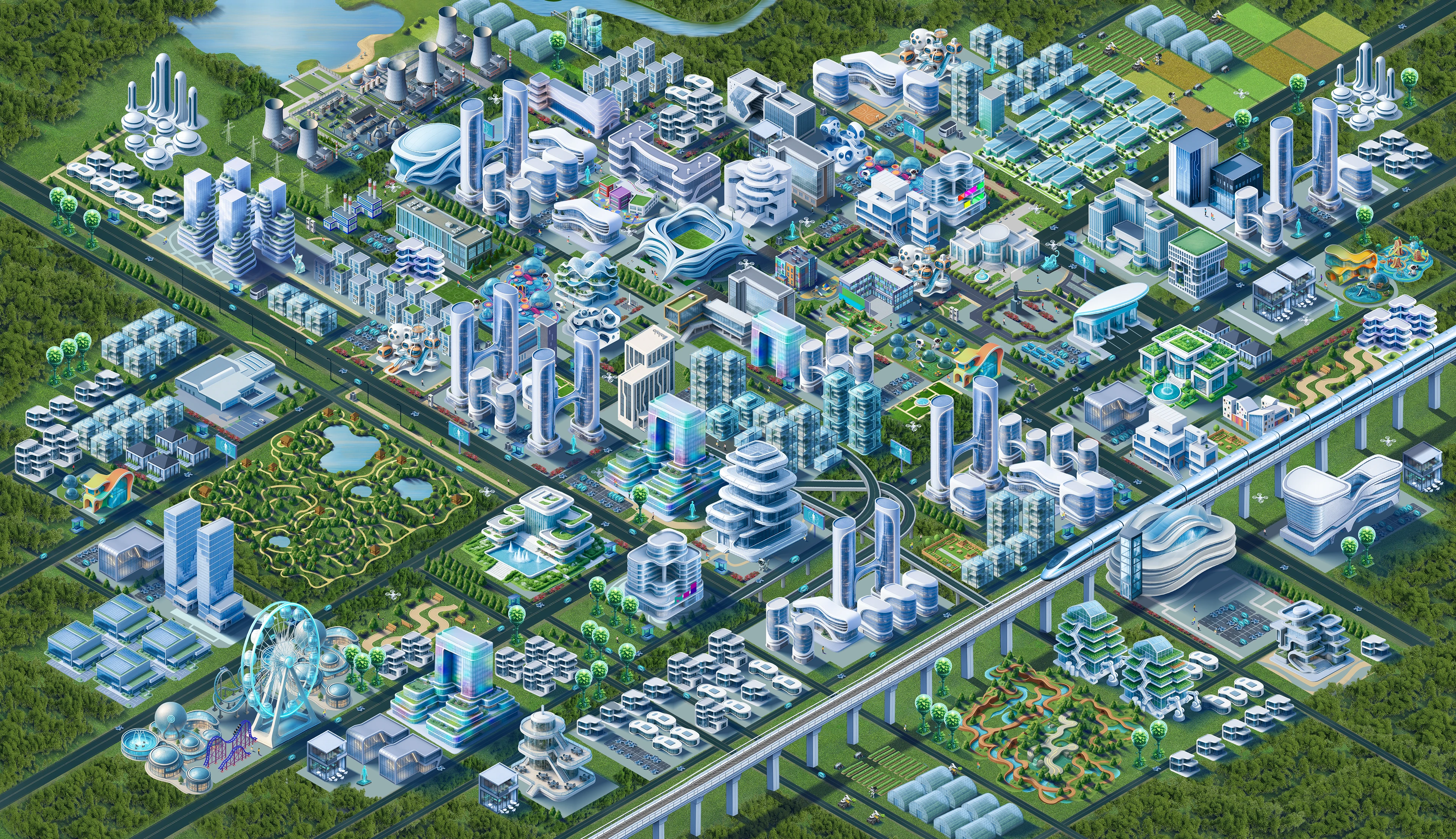 АТОМГРАД: город будущего — Изображение №7 — Иллюстрация, Графика на Dprofile