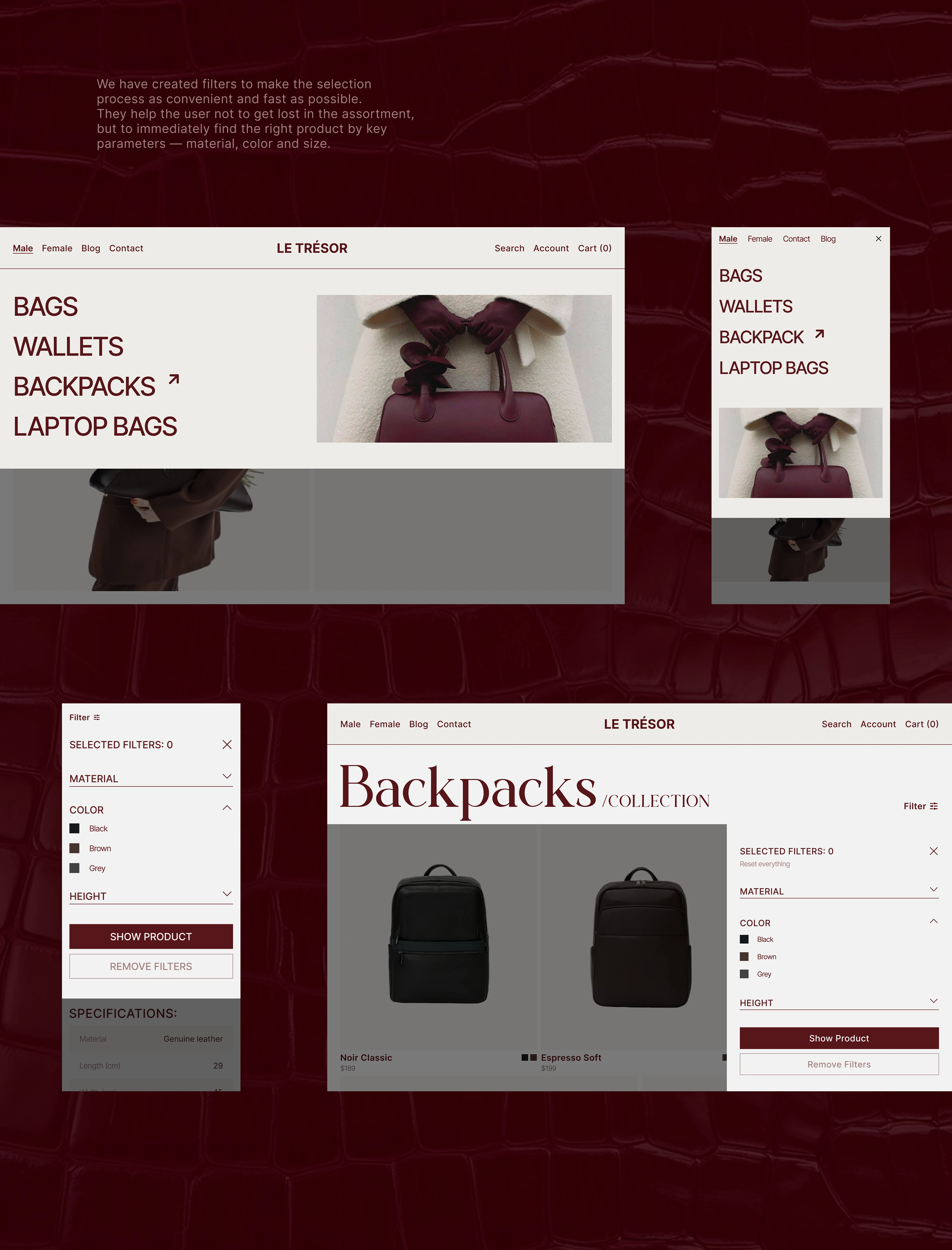 [Le Trésor] Online Store — Изображение №9 — Интерфейсы на Dprofile