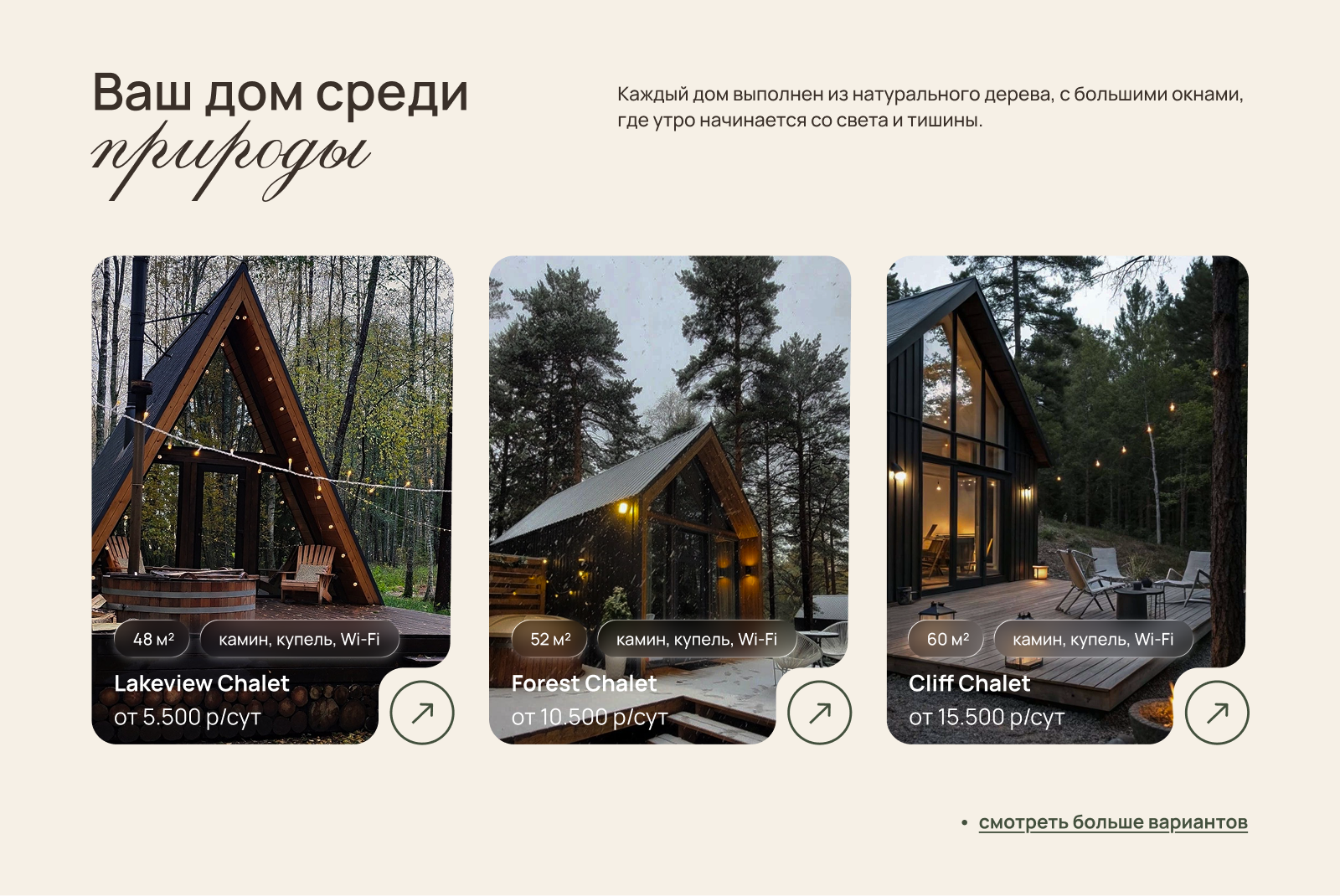 сайт для экоотеля Fjord Village — Изображение №4 — Интерфейсы на Dprofile
