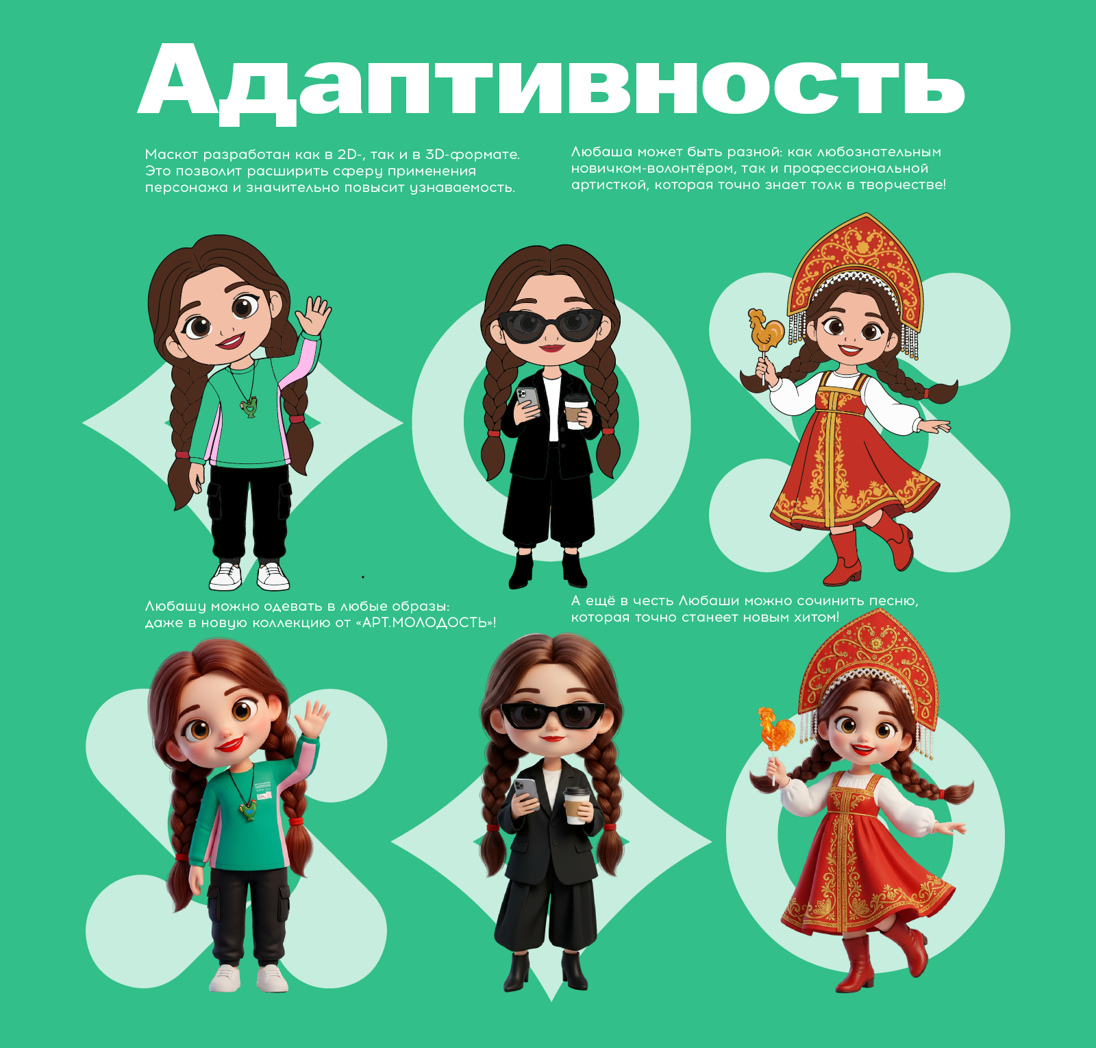 Маскот Любаша для «Таврида.АРТ» — Изображение №3 — Брендинг, Иллюстрация на Dprofile