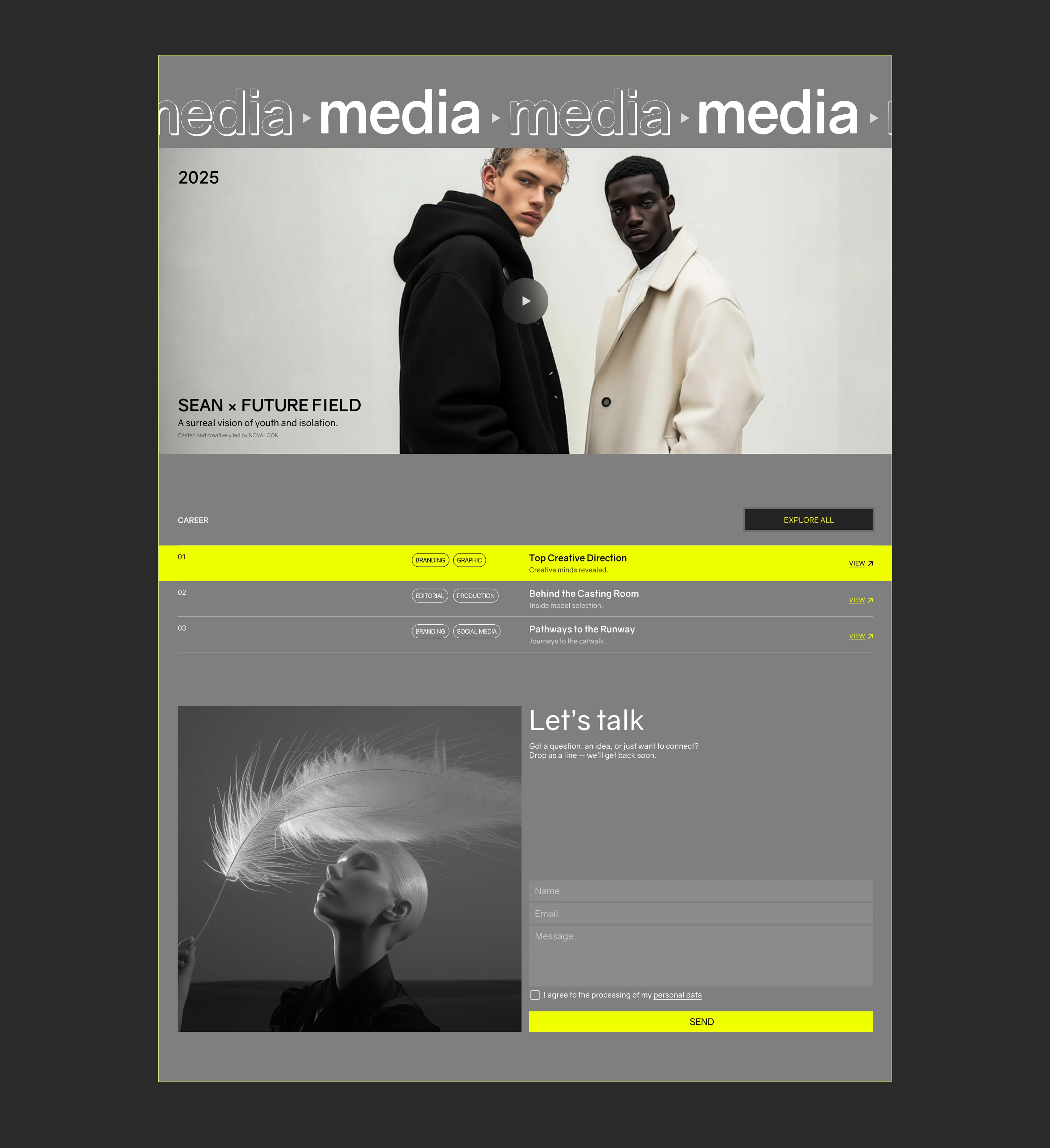 NOVALOOK | Corporate Website — Изображение №6 — Интерфейсы на Dprofile