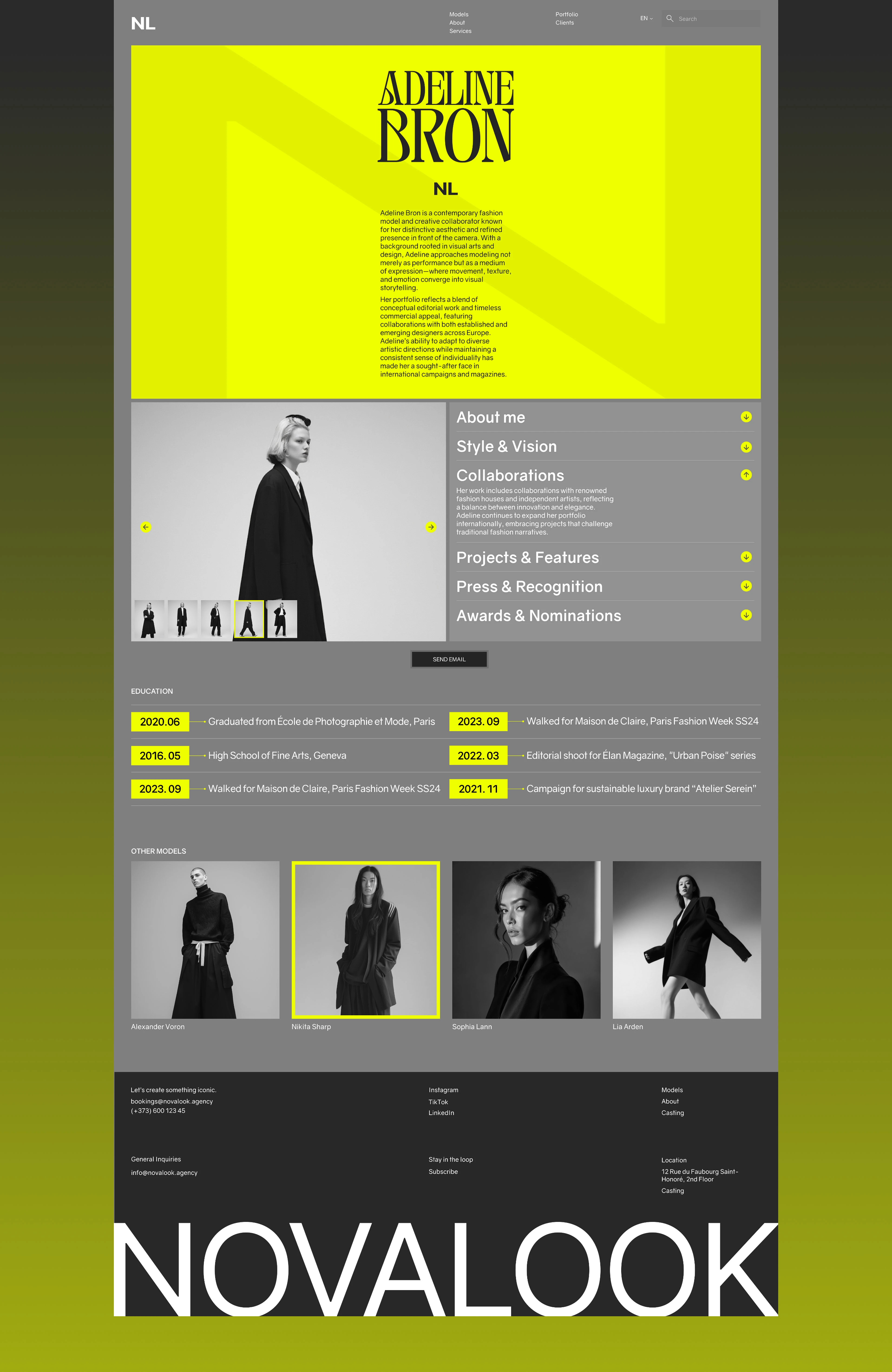 NOVALOOK | Corporate Website — Изображение №13 — Интерфейсы на Dprofile