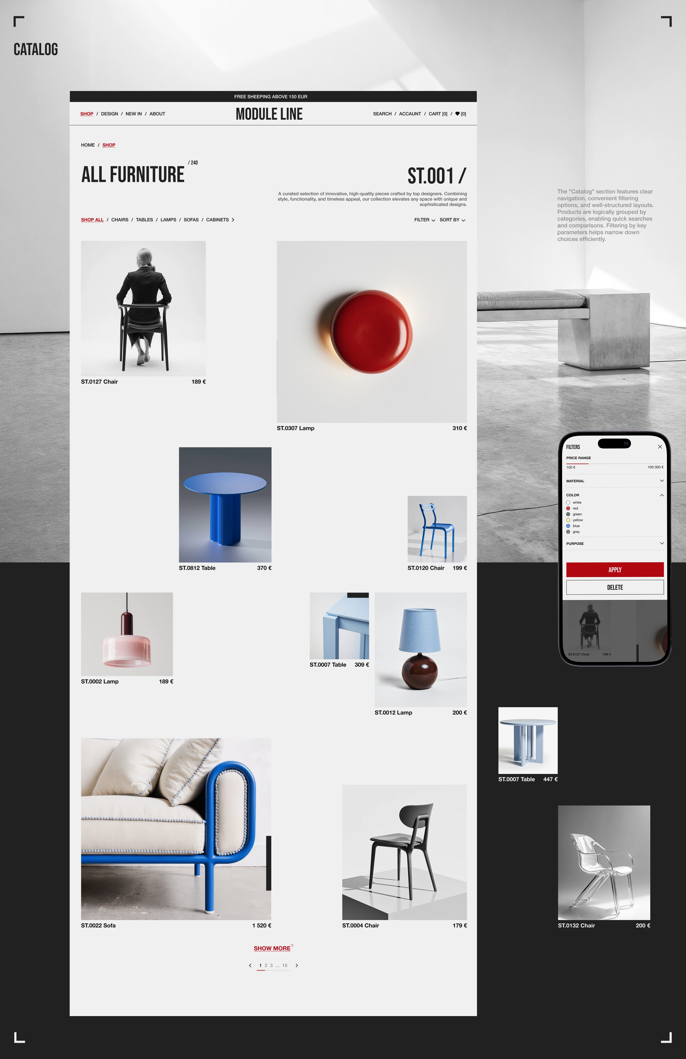 MODULE LINE FURNITURE on-line store — Изображение №14 — Интерфейсы на Dprofile