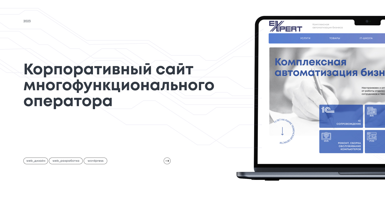 Бизнес услуги, ЭКСПЕРТ — корпоративный сайт IT‑оператора — Изображение №1 — Интерфейсы, Брендинг на Dprofile