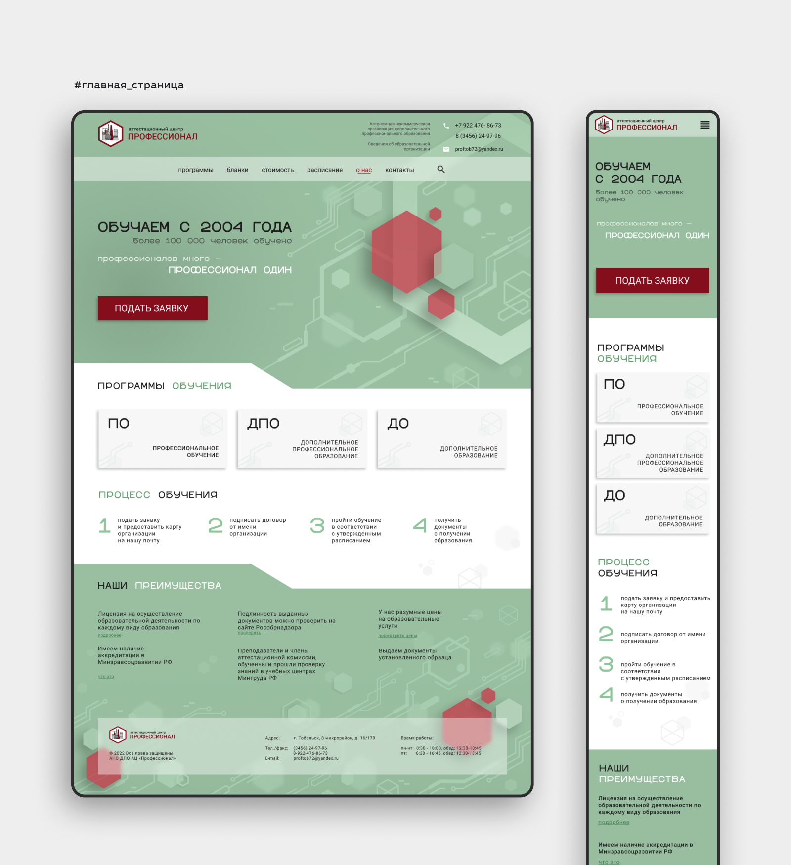 Учебный центр «ПРОФЕССИОНАЛ» — редизайн сайта — Изображение №10 — Интерфейсы, Брендинг на Dprofile