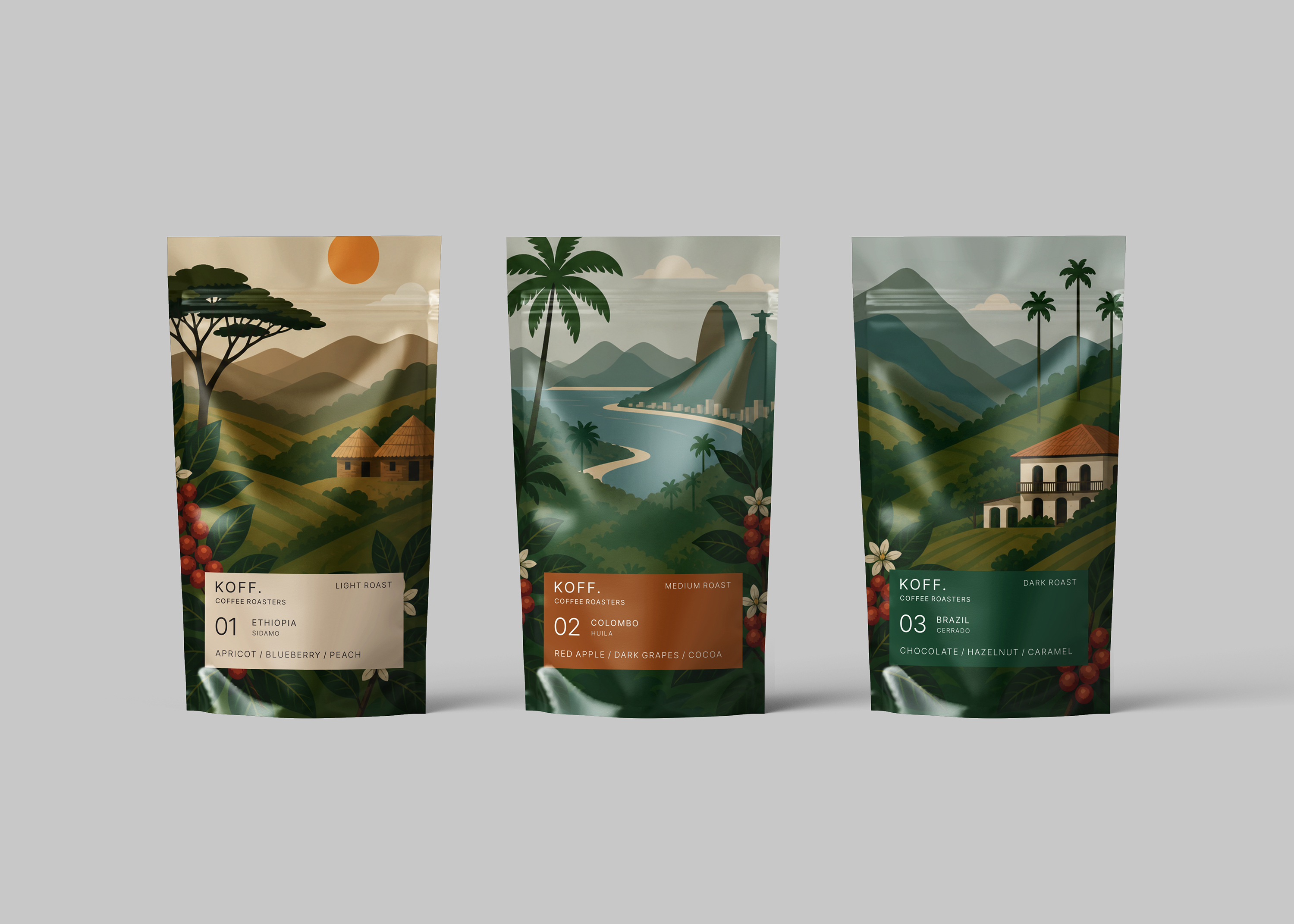 Дизайн упаковки для линейки KOFF. Coffee Roasters — Изображение №1 — Брендинг, Иллюстрация на Dprofile