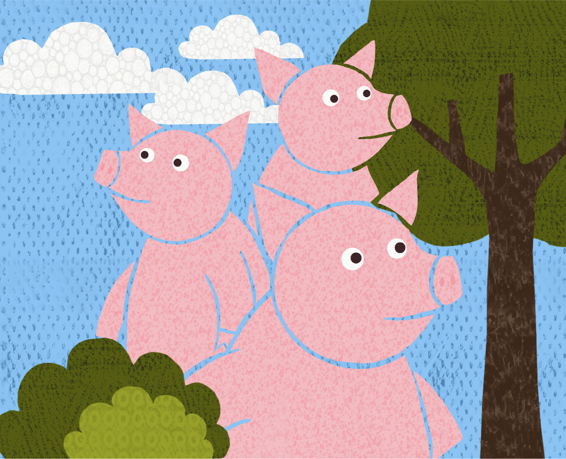 Три поросенка — Иллюстрация на Dprofile