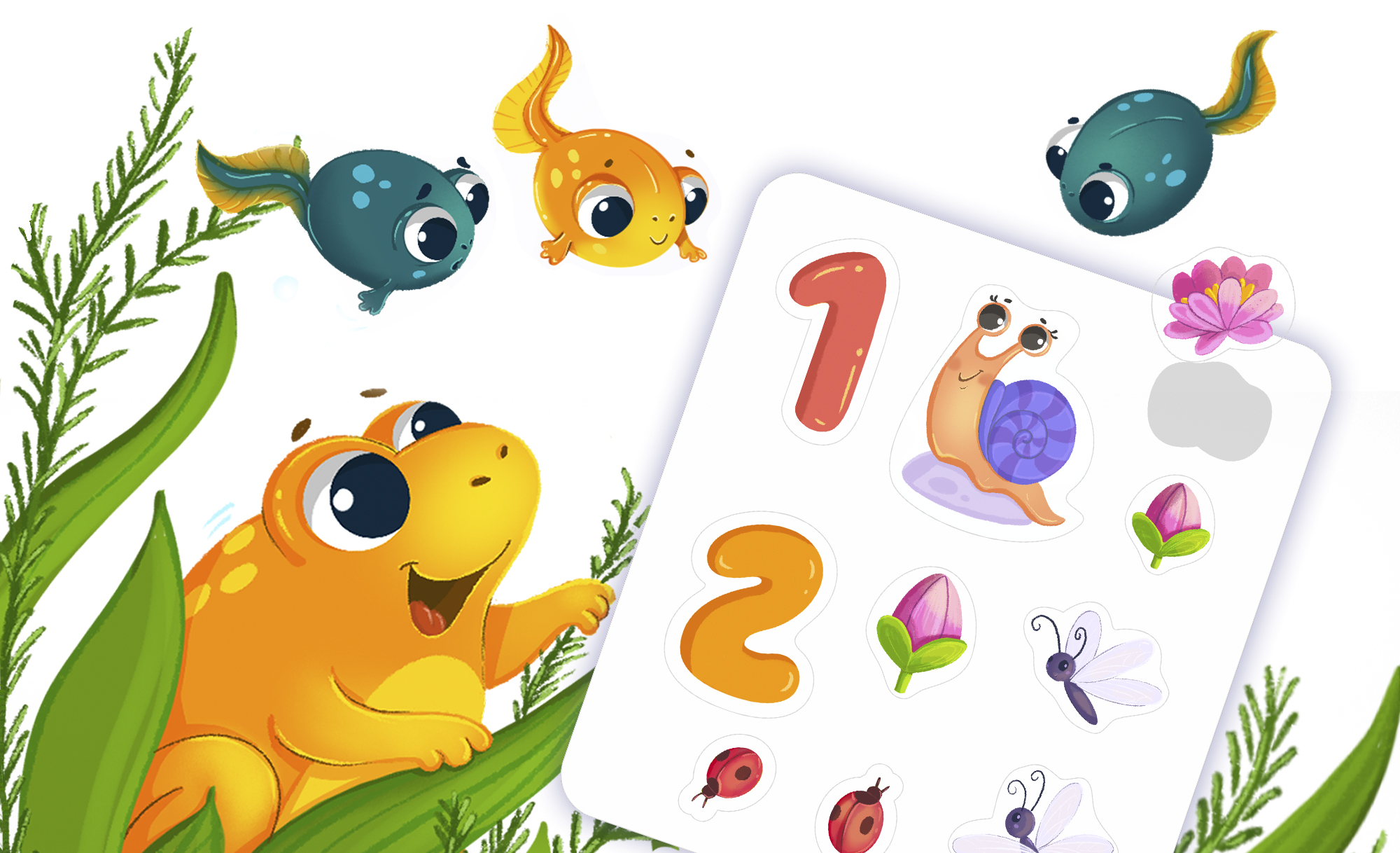 Веселый счет забавных лягушат. От 1 до 10. — Изображение №7 — Иллюстрация на Dprofile