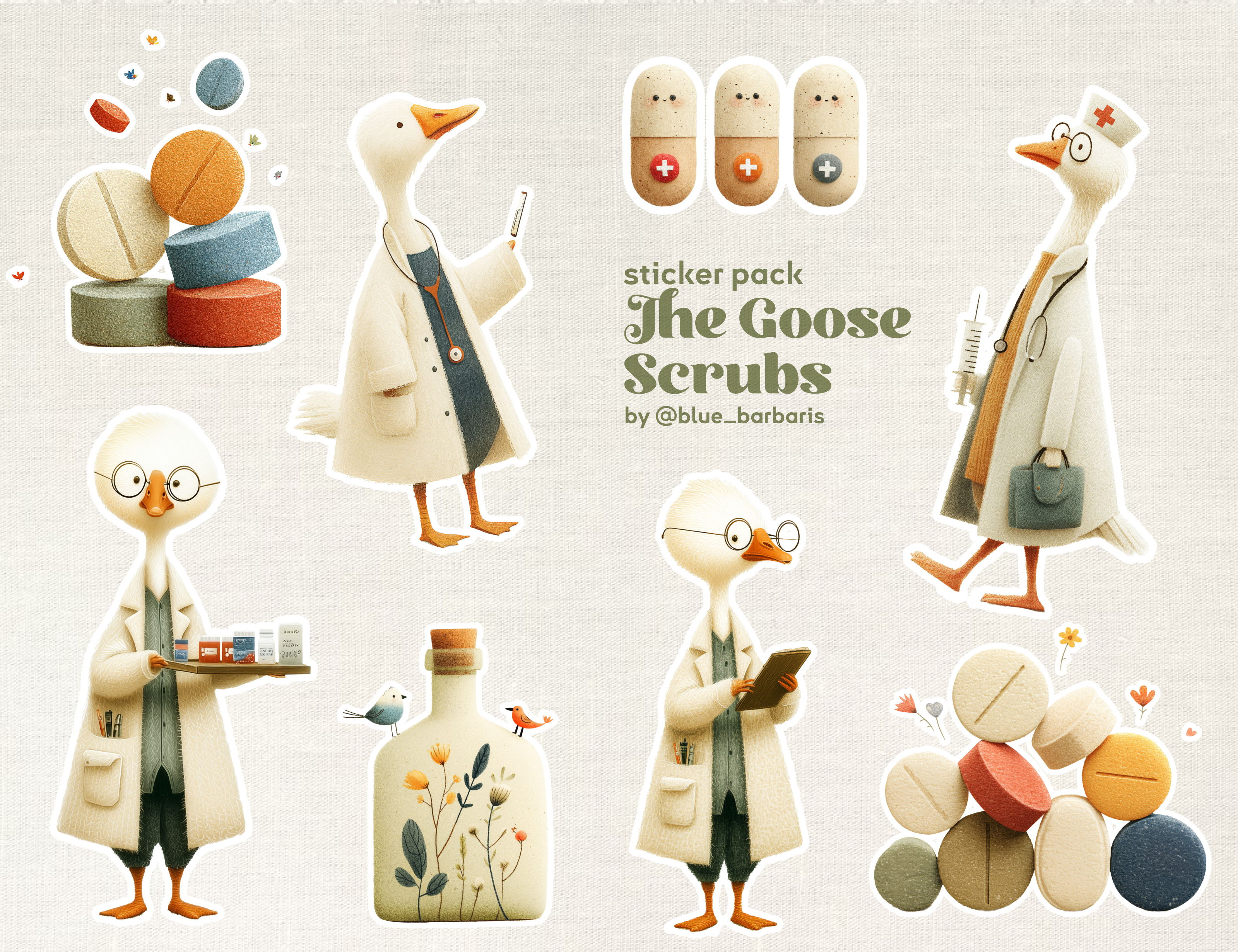 Стикер-паки Spread Your Wings и The Goose Scrubs — Изображение №3 — Иллюстрация, Графика на Dprofile