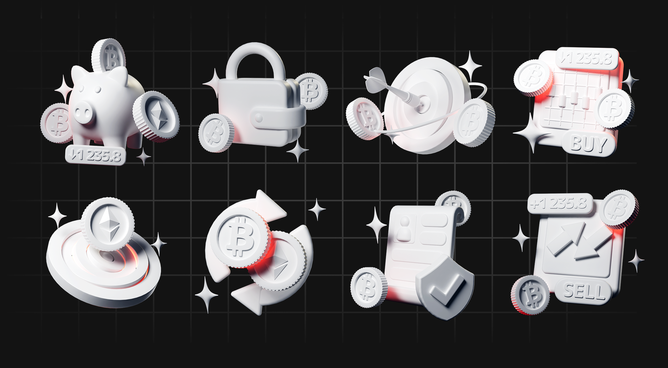 3Д анимированные иконки для крипто веб сайта и приложения |… — Изображение №6 — 3D, Анимация на Dprofile
