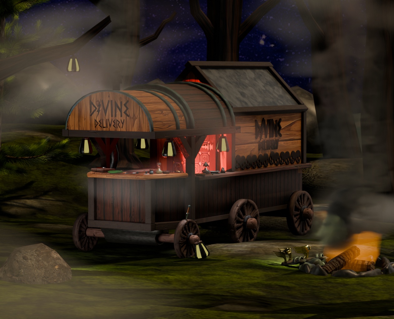 Божественная доставка — Иллюстрация, Анимация на Dprofile