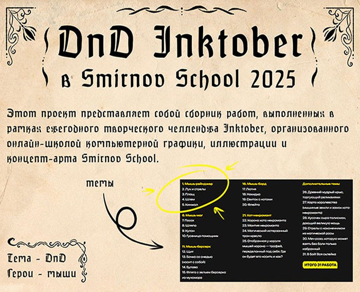 DnD Inktober в Smirnov School 2025 на Dprofile