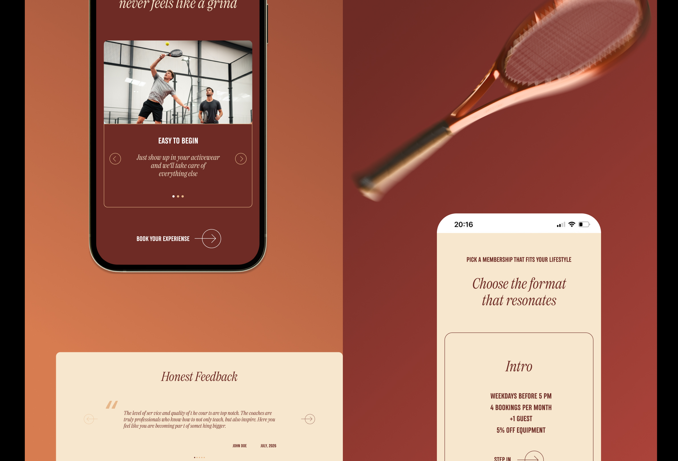 The Padel Collective - Теннисный клуб — Изображение №23 — Интерфейсы, 3D на Dprofile