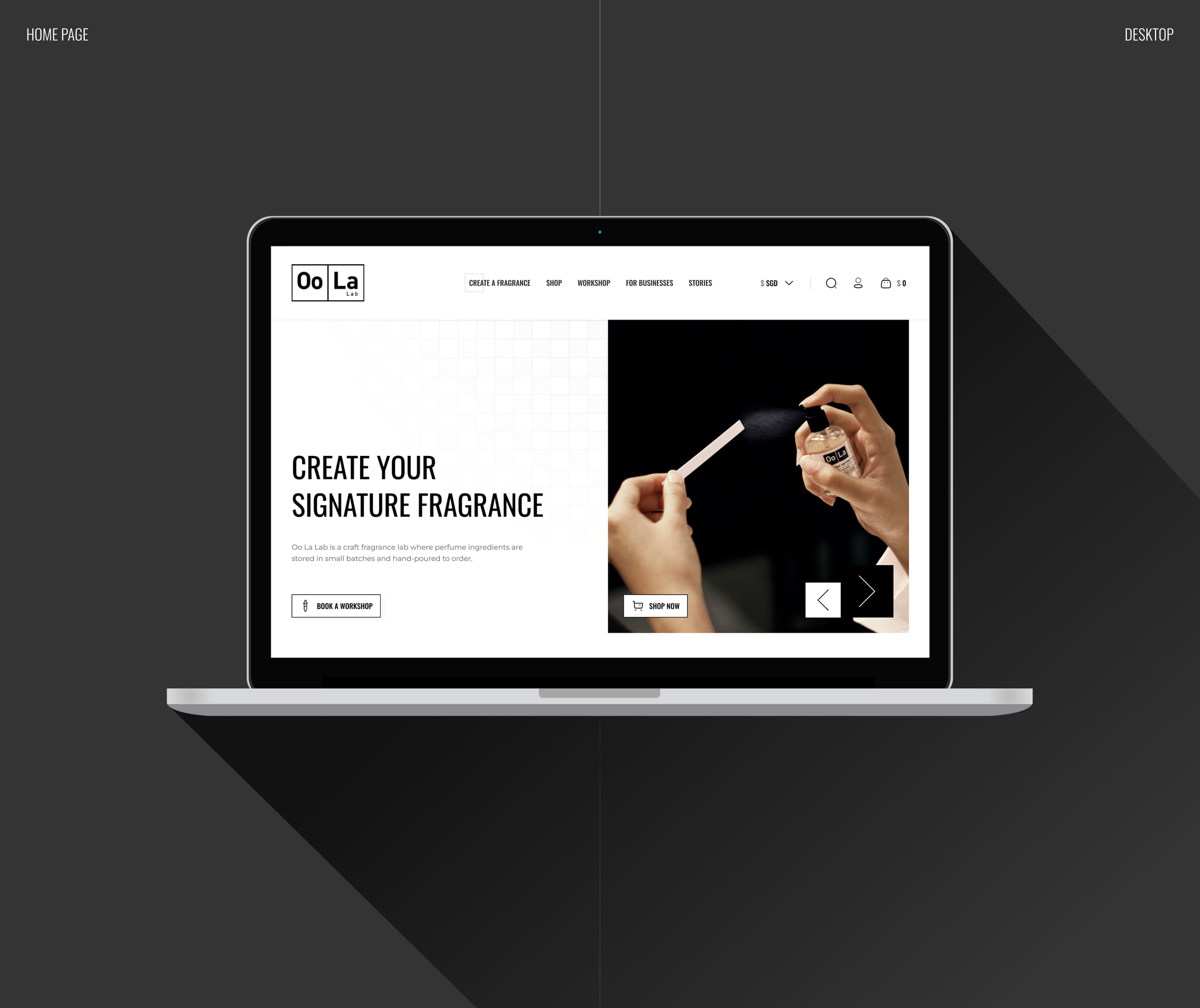 OoLaLab - Сингапурский интернет магазин духов — Изображение №2 — Интерфейсы на Dprofile