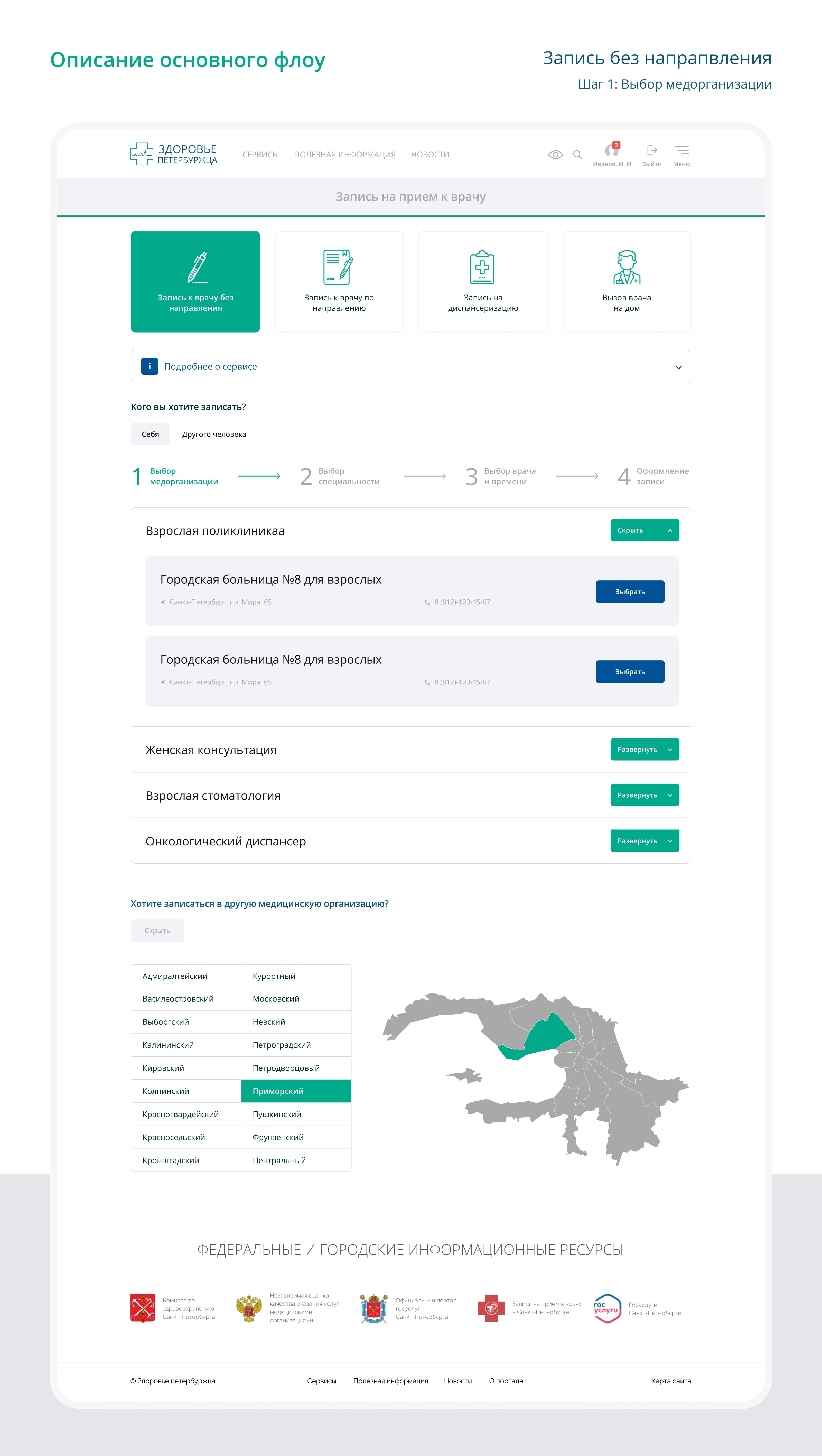 Горздрав (Здоровье Петербуржца) — Изображение №6 — Интерфейсы на Dprofile