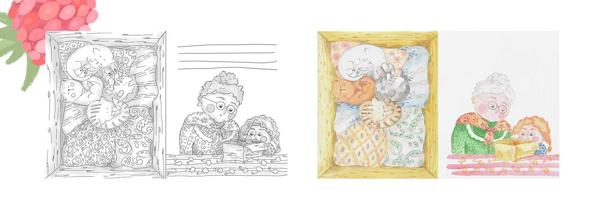 Иллюстрации для детской книги "Малиновое лето" — Изображение №4 — Иллюстрация, Графика на Dprofile