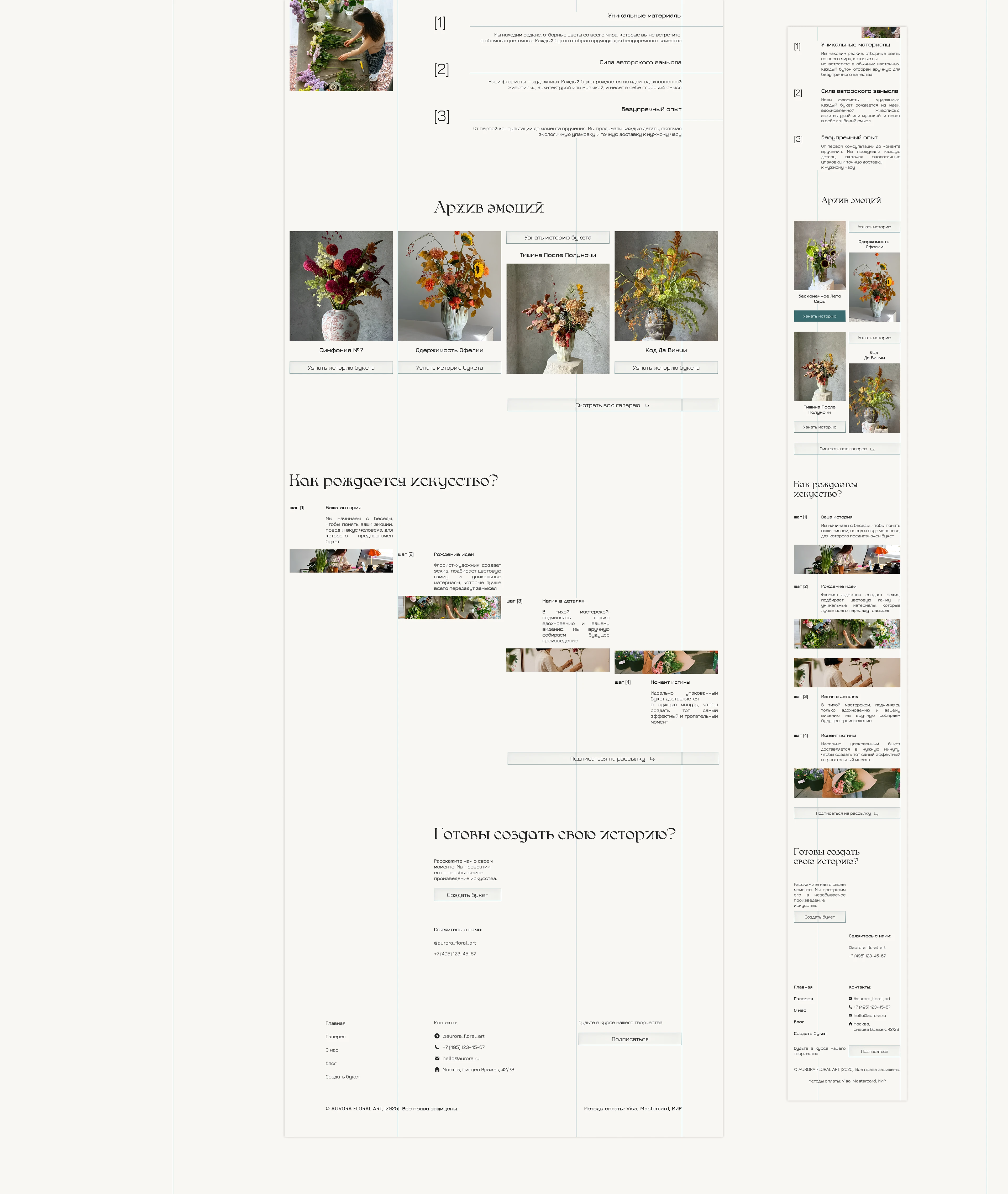 AURORA FLORAL ART — Изображение №7 — Интерфейсы, Брендинг на Dprofile