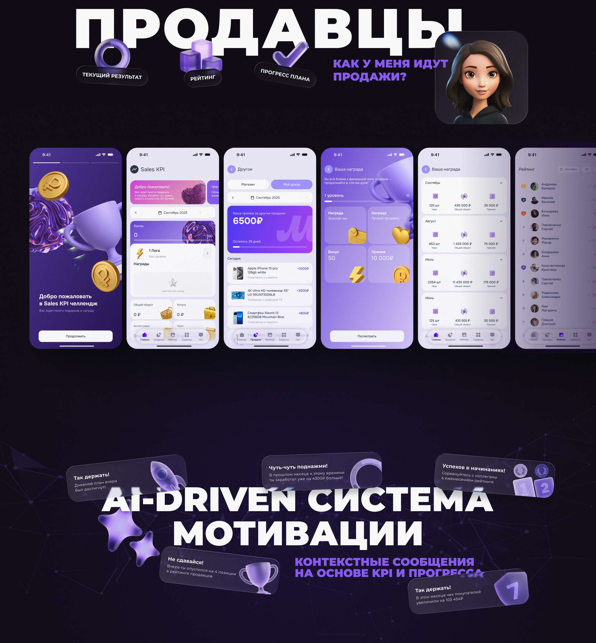 Sales KPI — продукт для роста продаж через мотивацию — Изображение №3 — Интерфейсы на Dprofile