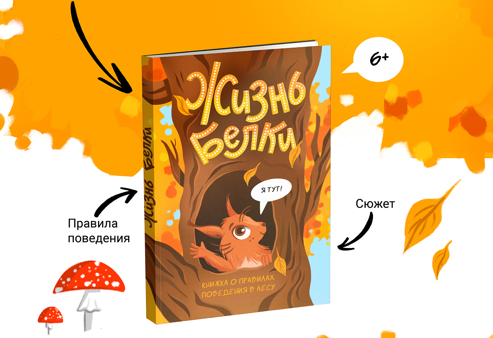 Детская книга о правилах поведения в лесу "Жизнь белки" — Изображение №2 — Иллюстрация, Графика на Dprofile