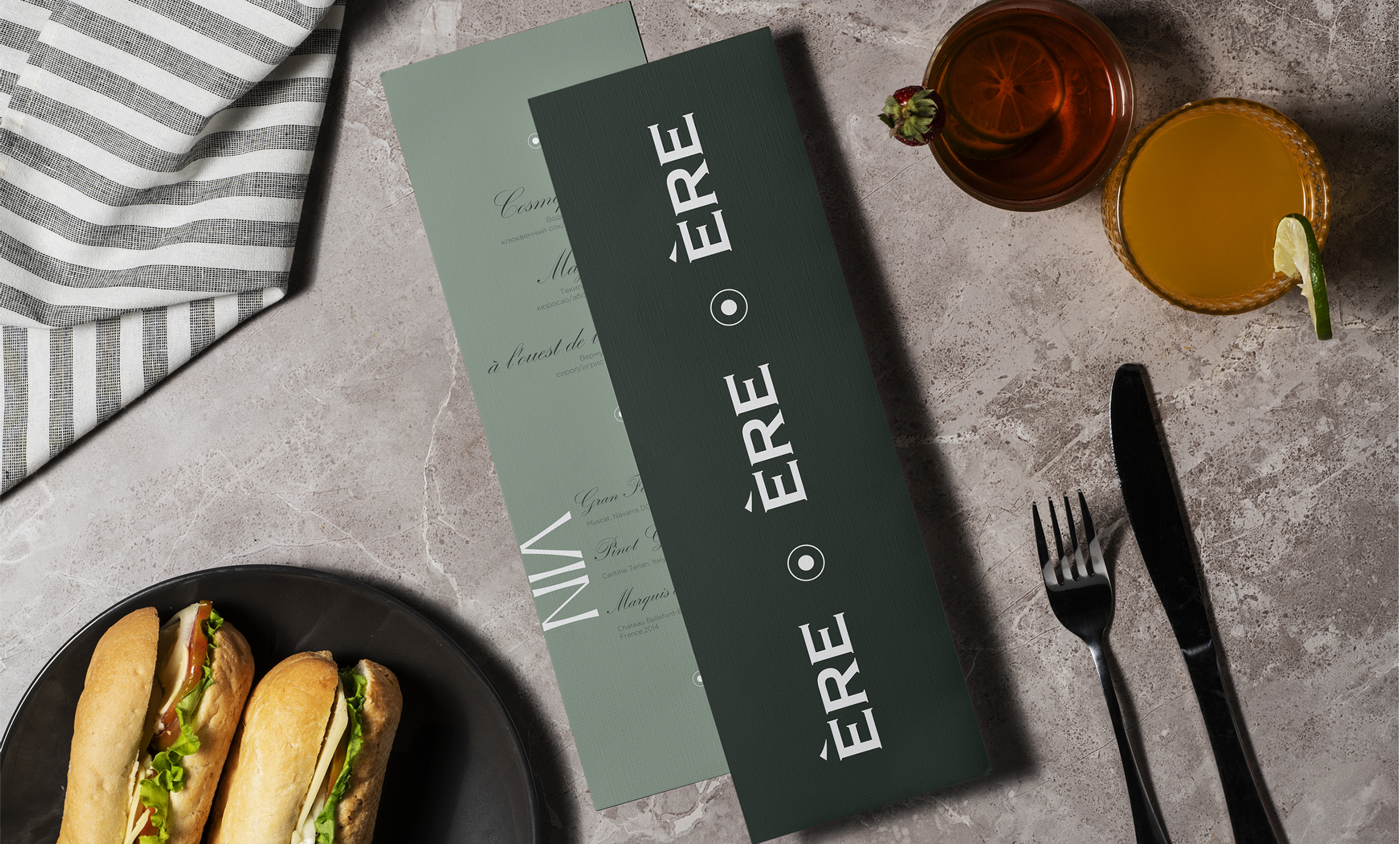 Фирменный стиль  французского ресторана"ERE" — Изображение №10 — Брендинг на Dprofile