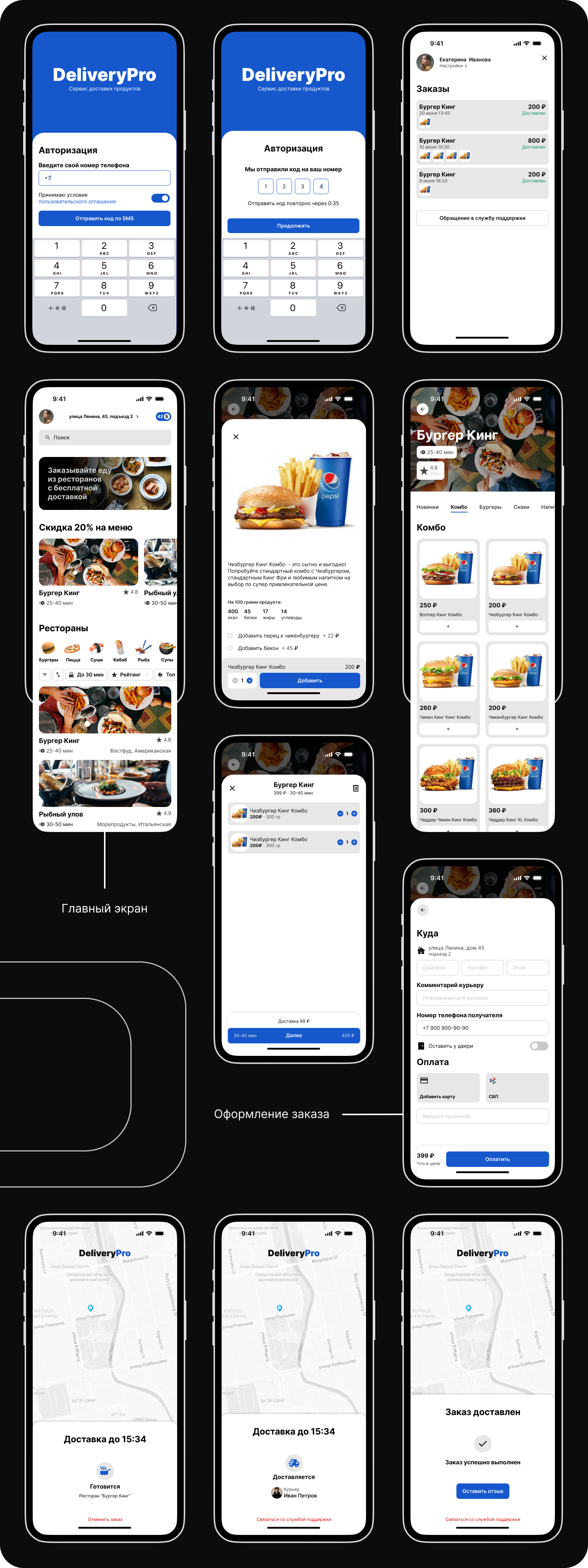 DeliveryPro - сервис доставки еды из ресторанов — Изображение №8 — Интерфейсы на Dprofile