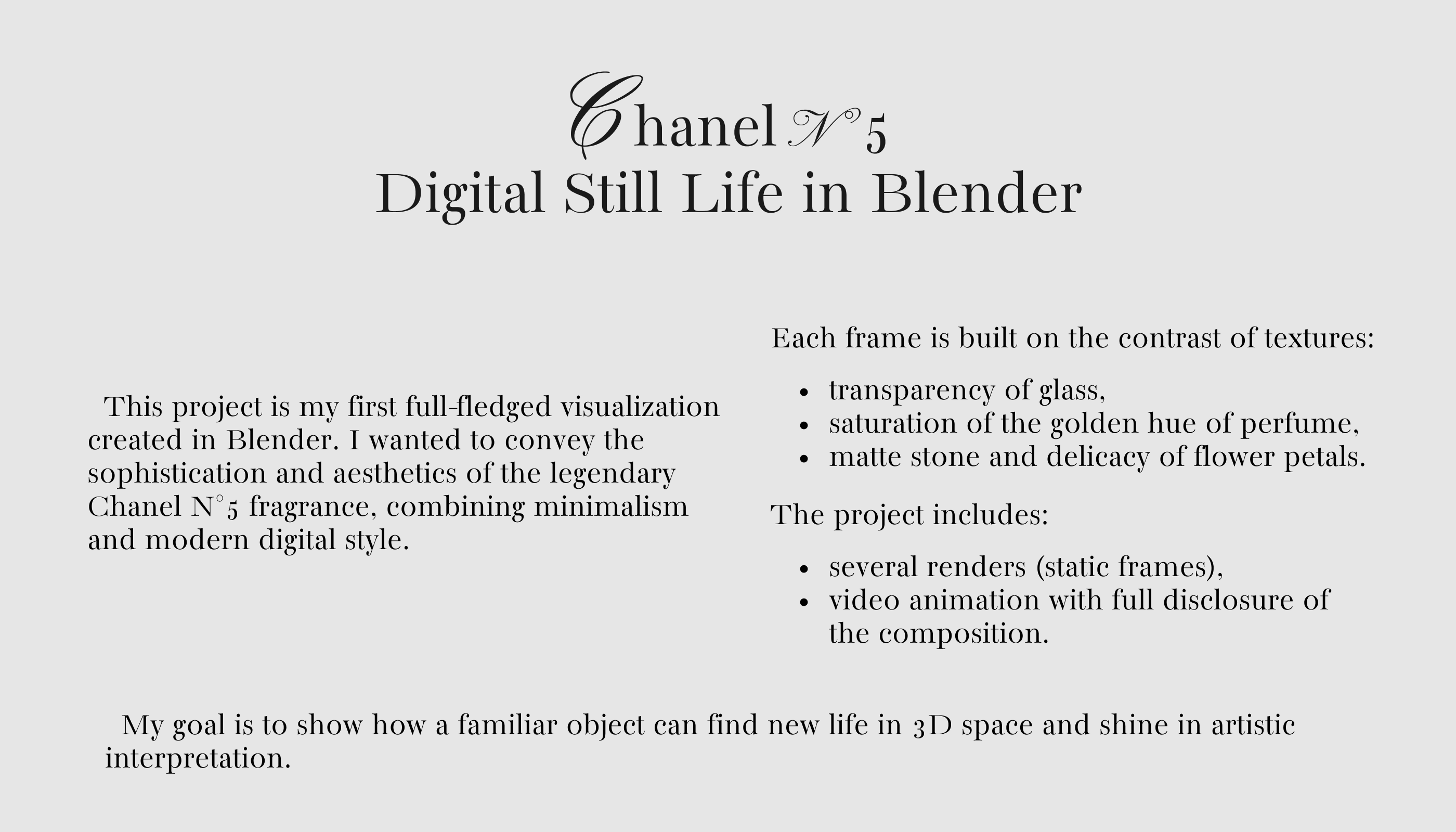 Chanel N°5 Digital Still Life — Изображение №2 — Иллюстрация, 3D, Промдизайн на Dprofile