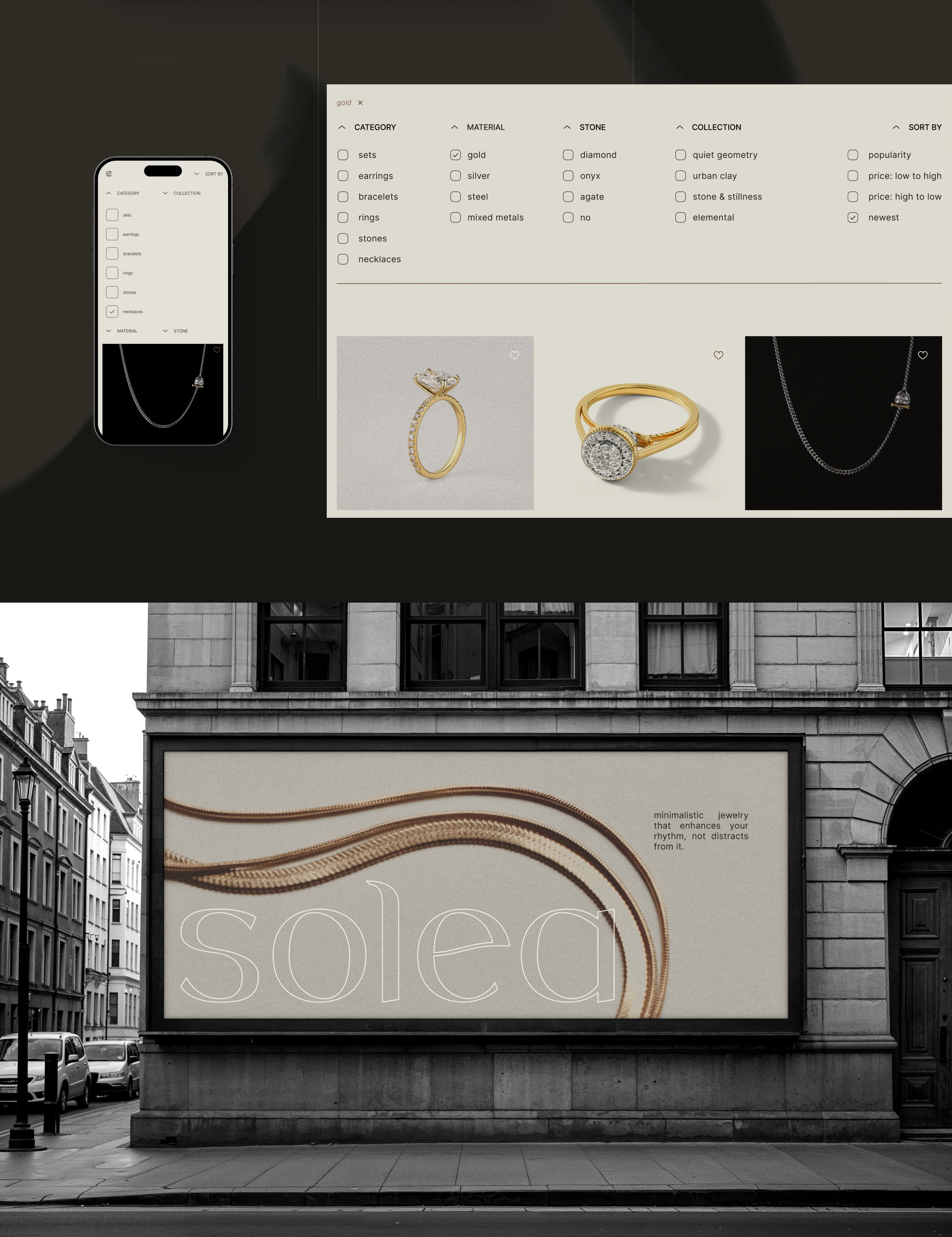 UX/UI Design for Jewelry E-commerce Store — Изображение №9 — Интерфейсы, Анимация на Dprofile