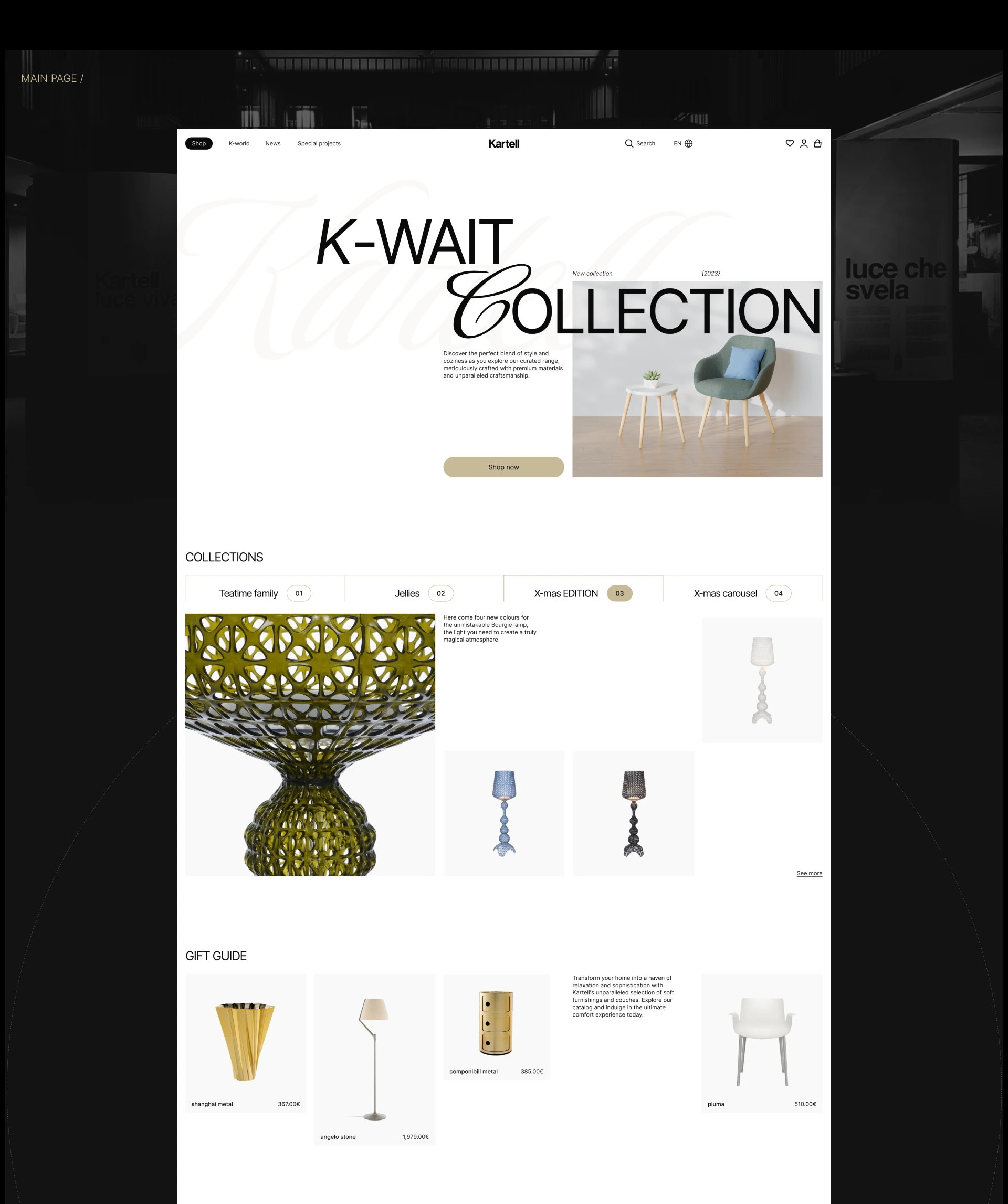 Kartell | E-commerce redesign — Изображение №2 — Интерфейсы на Dprofile