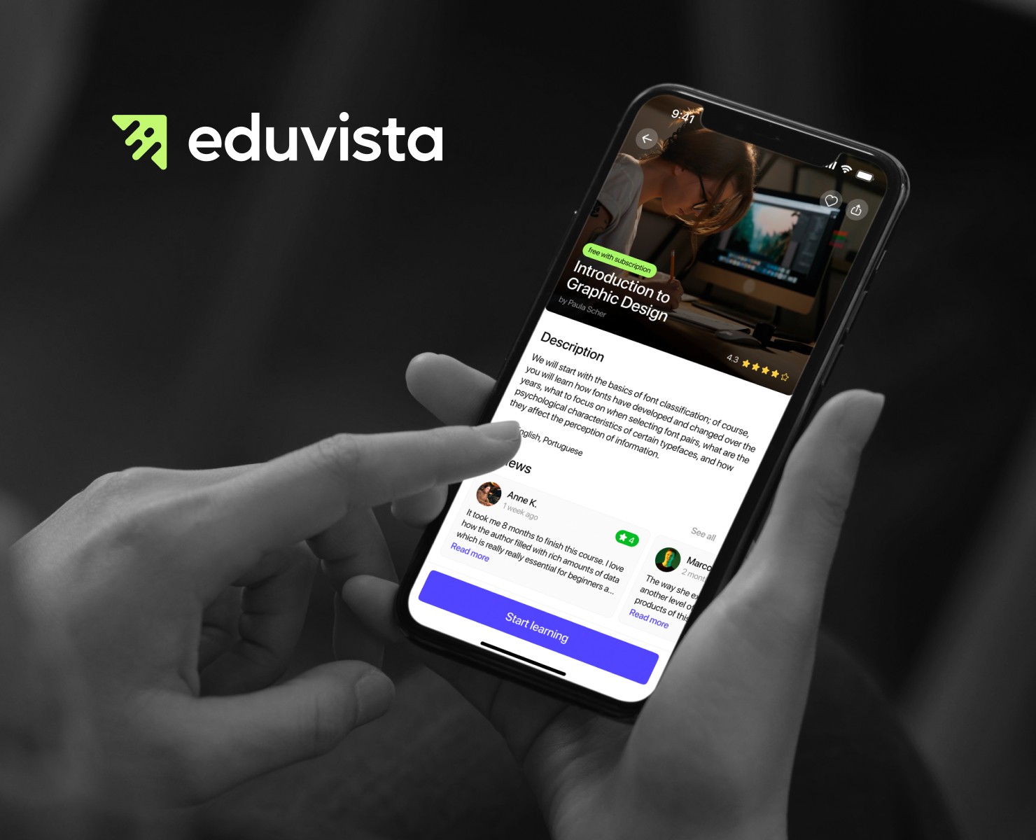 EduVista Mobile App — Интерфейсы на Dprofile