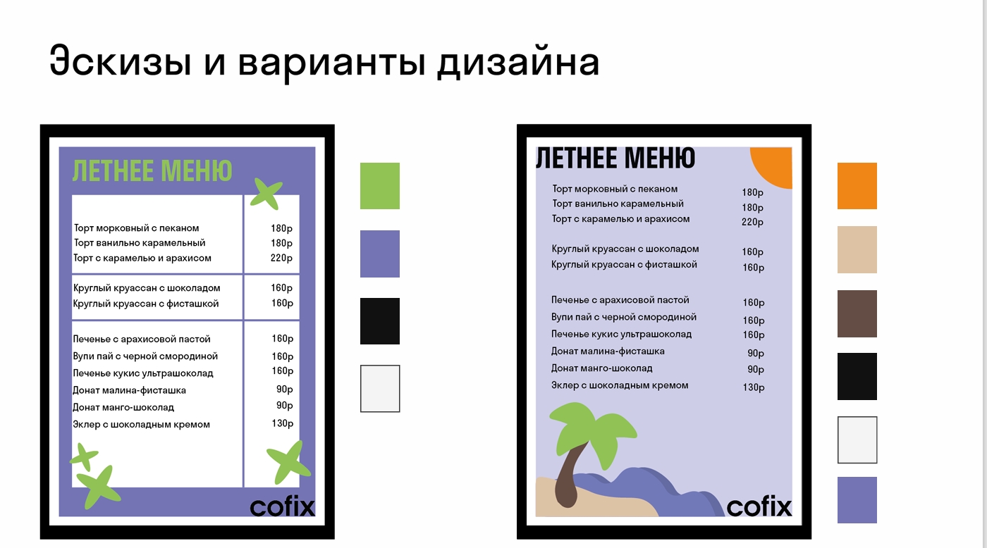 Разработка дизайна для летнего сезонного меню Cofix — Изображение №2 — Графика, Промдизайн на Dprofile
