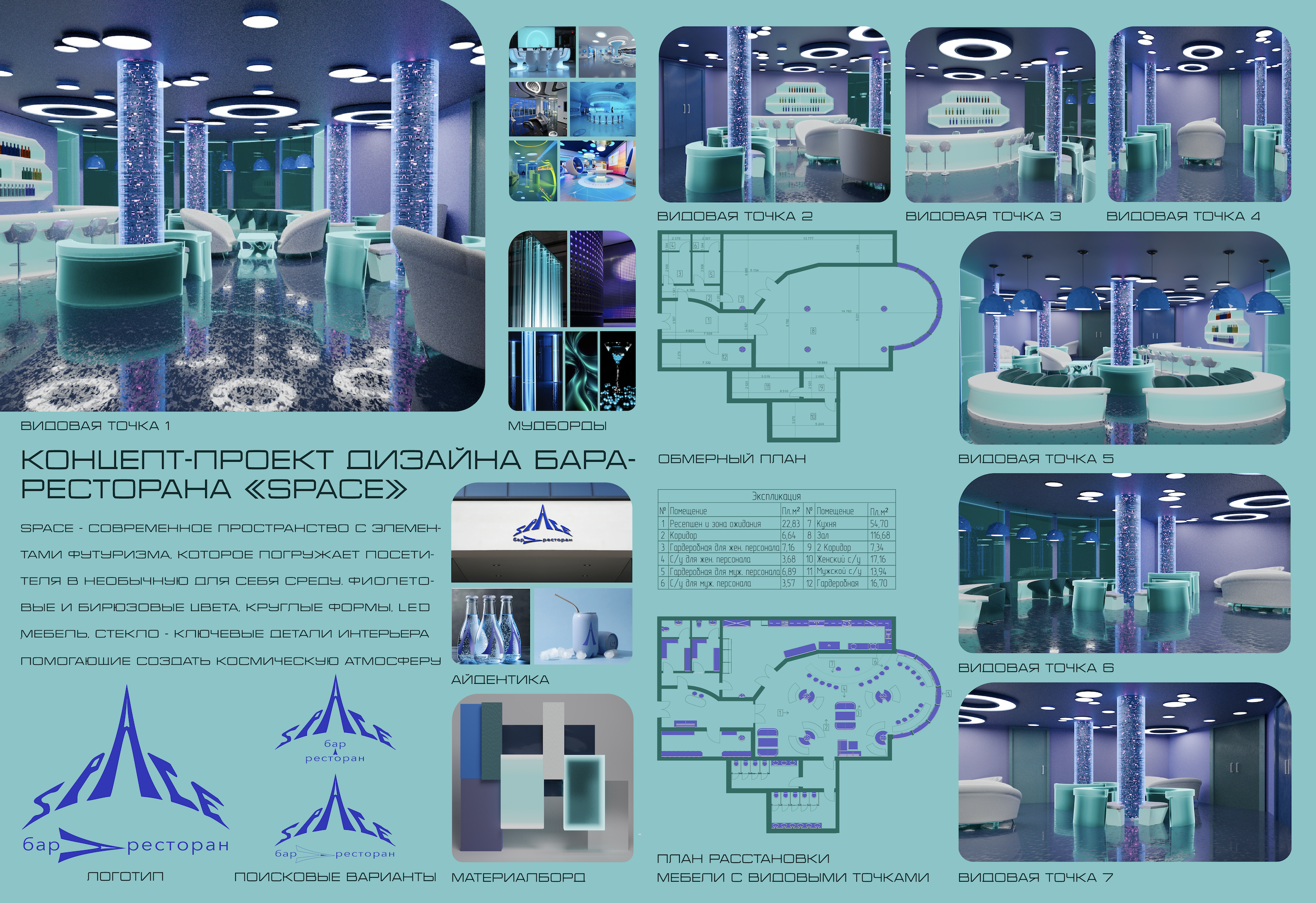 Концепт-проект дизайна бара-ресторана "Space" — Изображение №1 — Брендинг, Архитектура на Dprofile