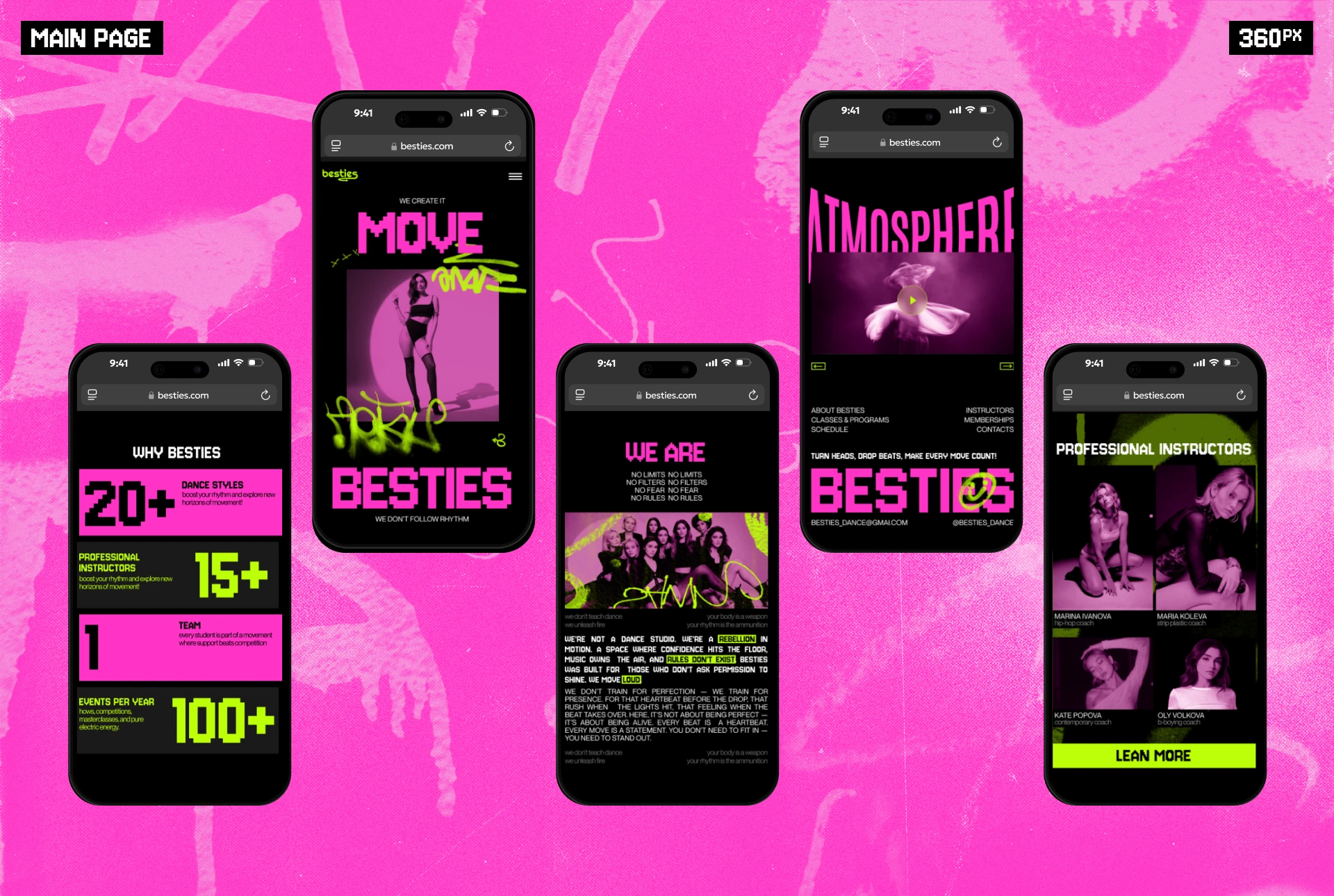 Corporate website for a dance studio — Изображение №4 — Интерфейсы на Dprofile