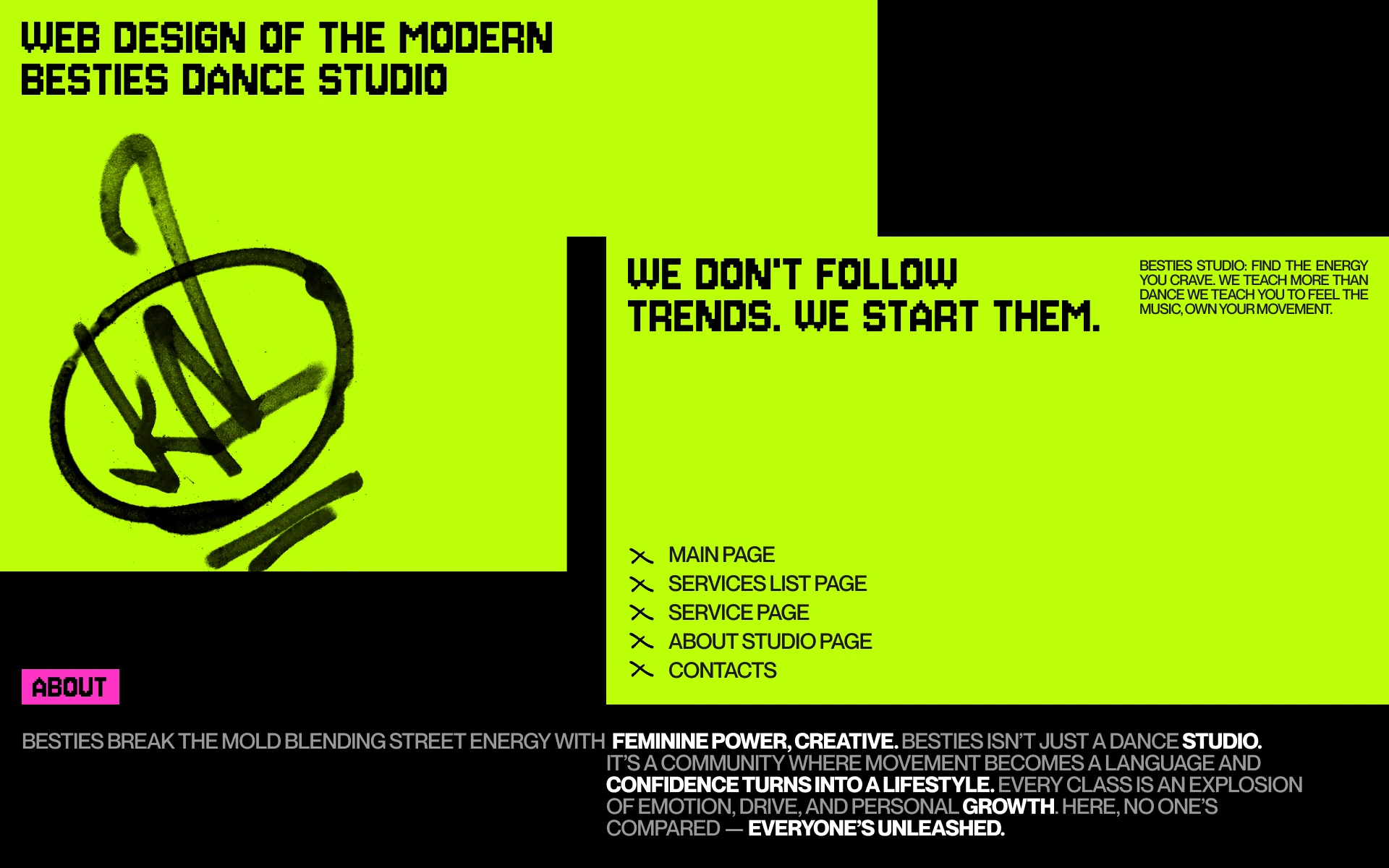 Corporate website for a dance studio — Изображение №2 — Интерфейсы на Dprofile