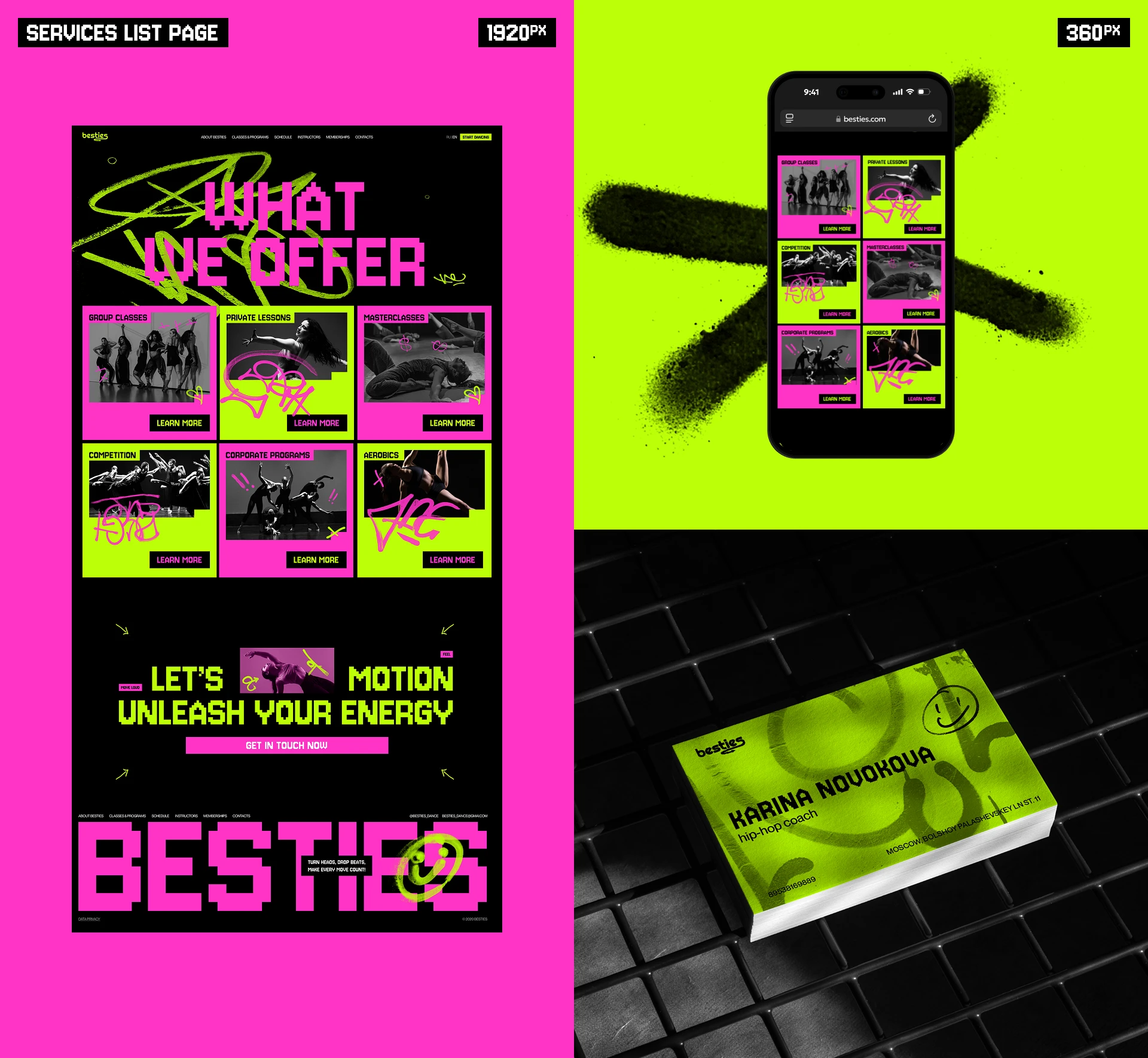 Corporate website for a dance studio — Изображение №6 — Интерфейсы на Dprofile