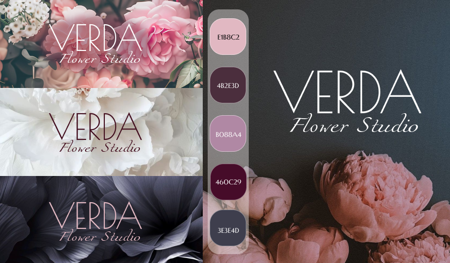 Студия цветов VERDA — Премиальный цветочный дизайн — Изображение №9 — Брендинг, Графика на Dprofile