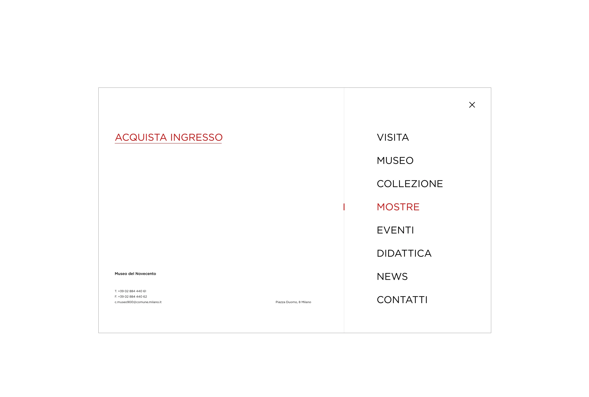 Museo Del Novecento — Изображение №4 — Интерфейсы на Dprofile