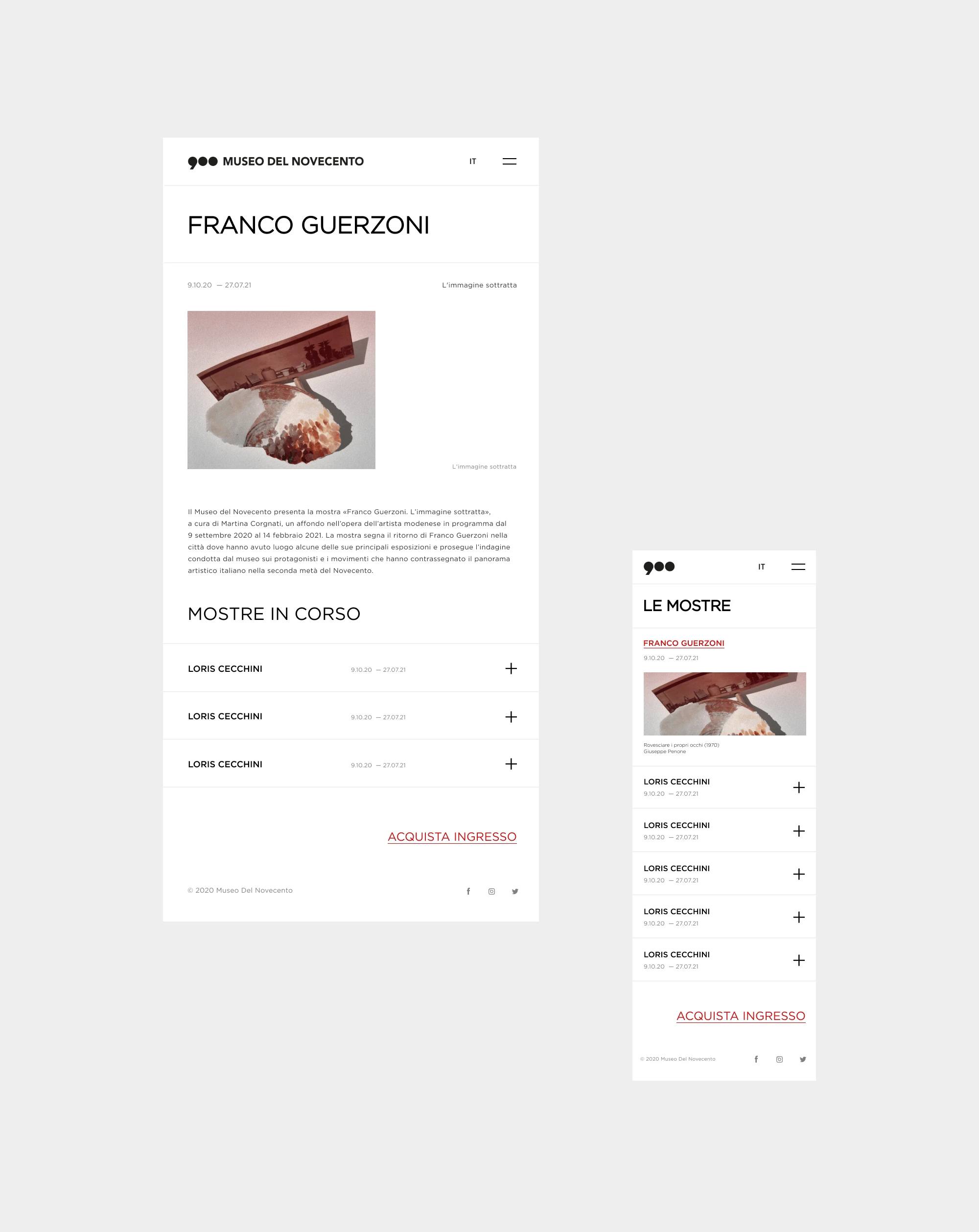Museo Del Novecento — Изображение №10 — Интерфейсы на Dprofile