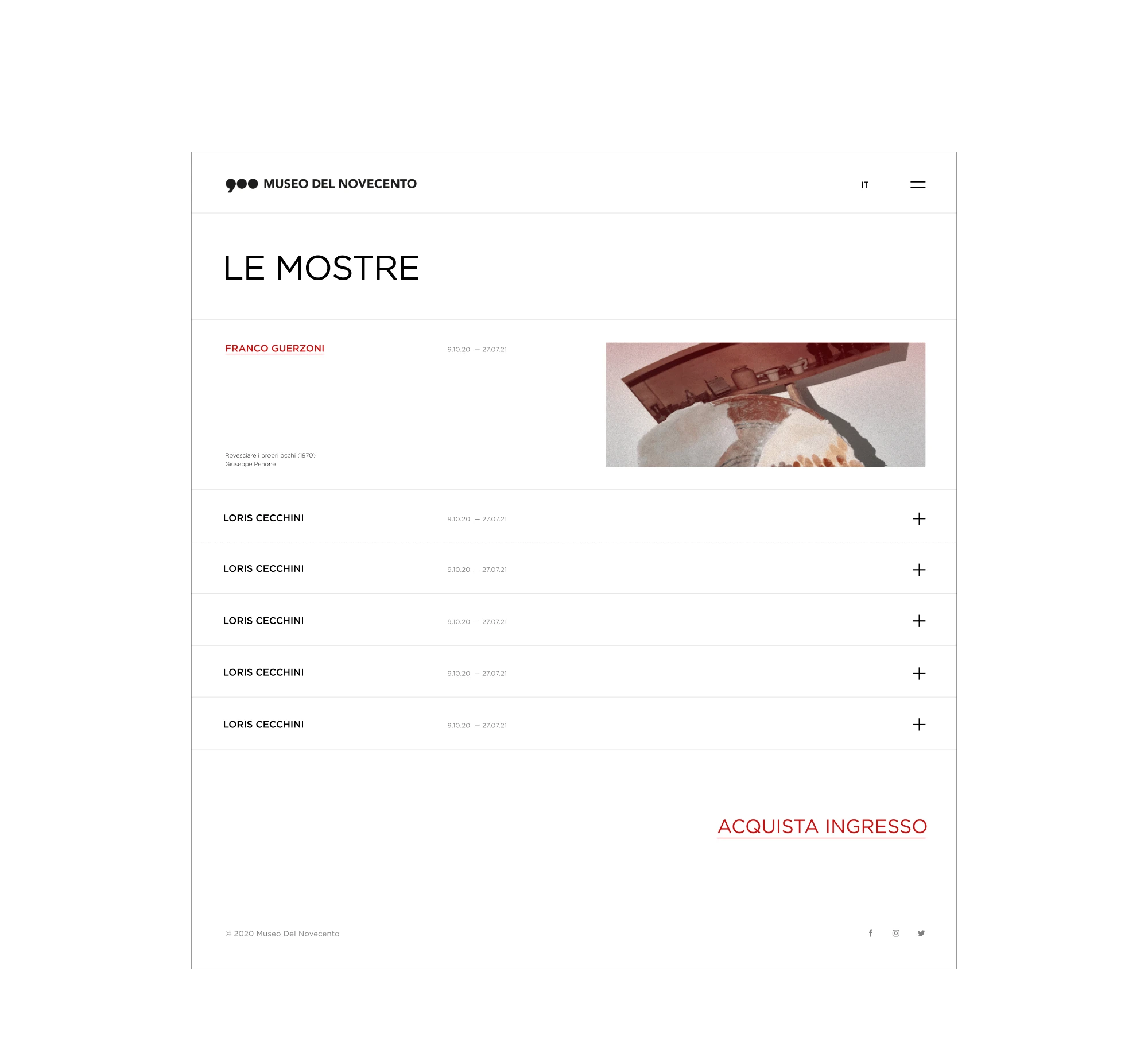Museo Del Novecento — Изображение №7 — Интерфейсы на Dprofile