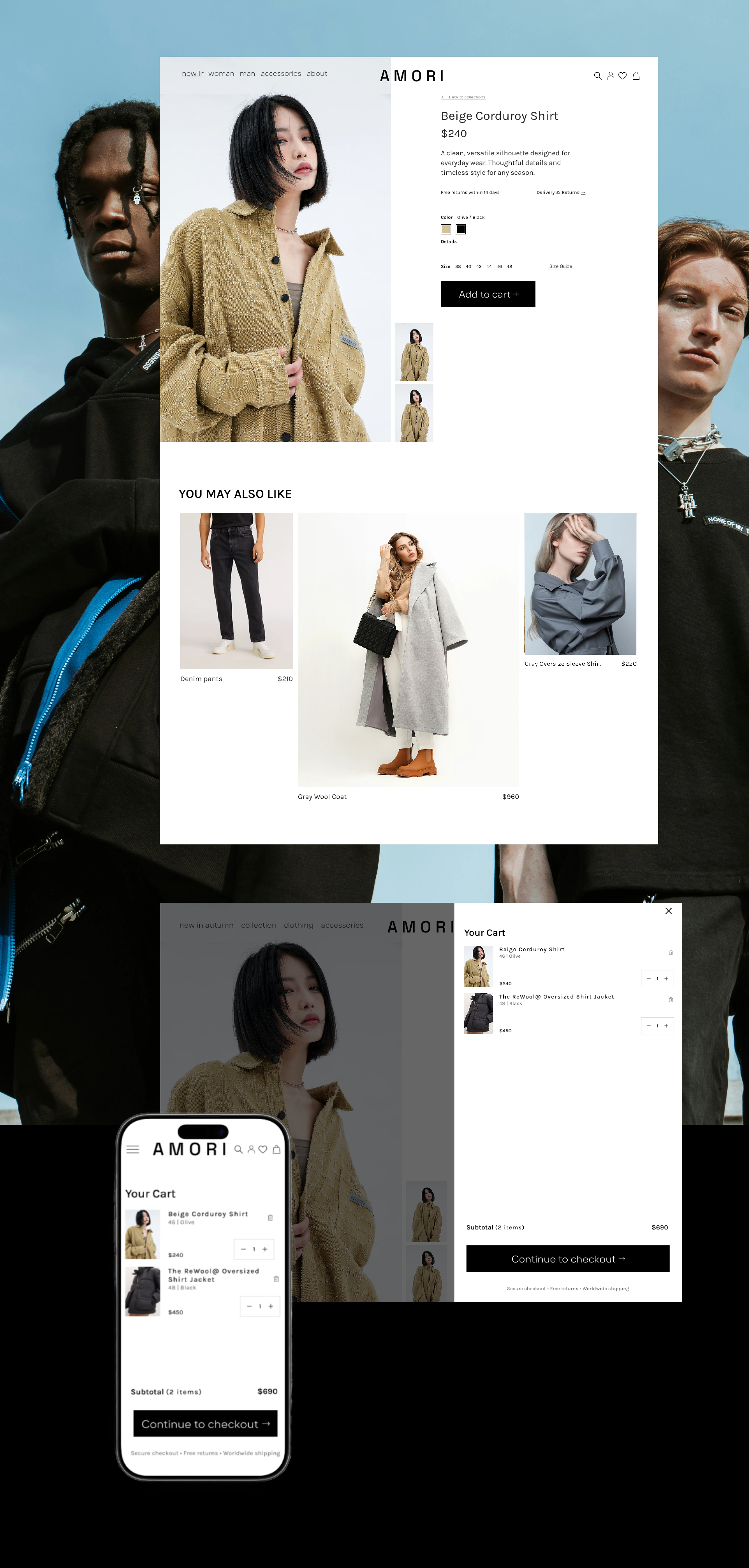 Минималистичный интернет-магазин одежды · UI/UX-концепт — Изображение №11 — Интерфейсы на Dprofile