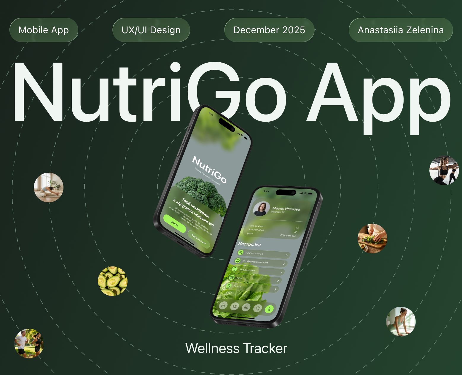 NutriGo | Mobile App | Wellness Tracker — Интерфейсы на Dprofile
