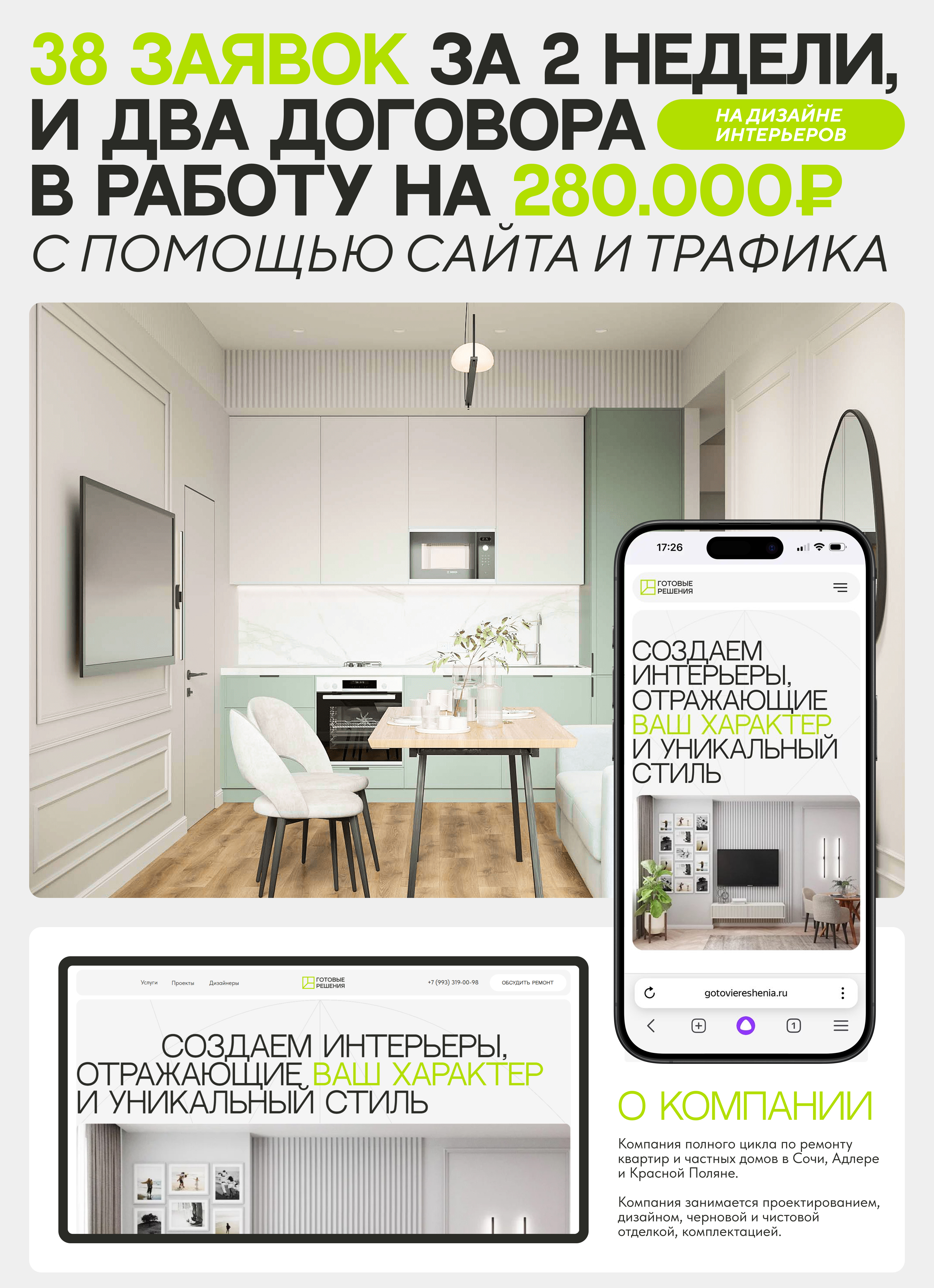 Дизайн интерьеров и ремонт квартир в Сочи — Изображение №1 — Интерфейсы, Маркетинг на Dprofile